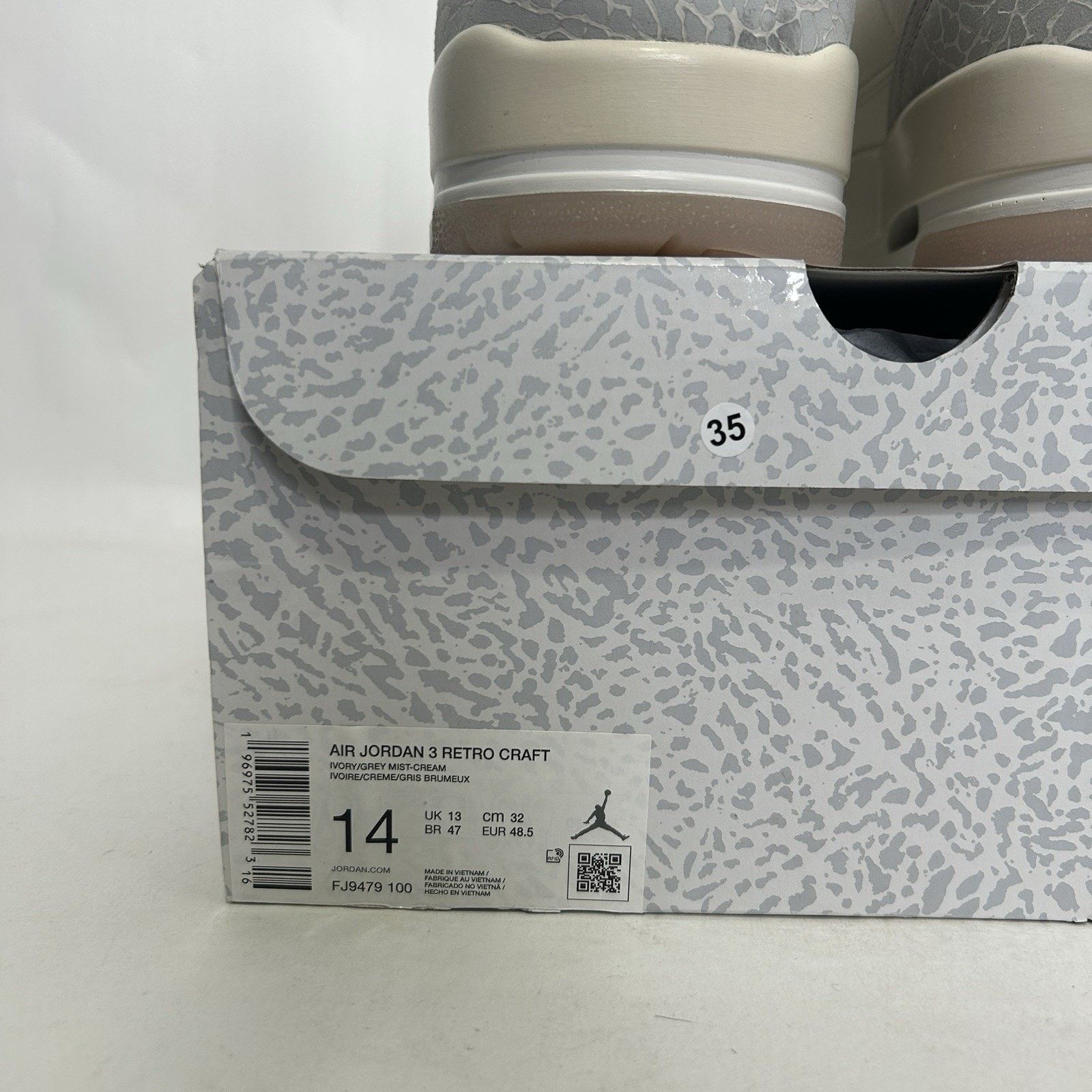 Jordan Brand Nike Air Jordan 3 Retro SE Craft “Ivory” FJ9479-100 Size US 14 / EU 47 - 4 Thumbnail
