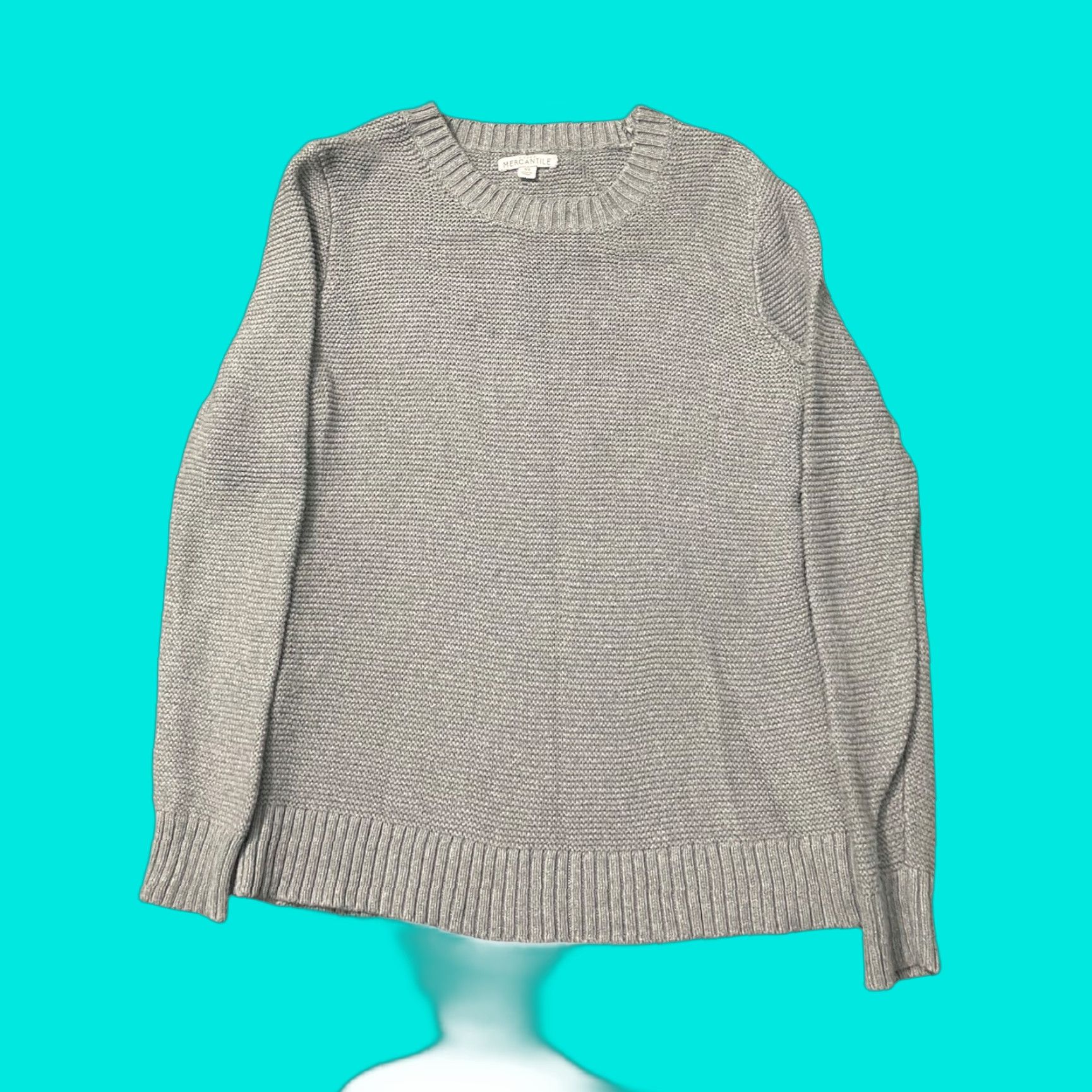 J.Crew J.Crew Mercantile Crew Neck Sweater XS Gray Long Sleeve Cotton Merino Wool Size XS / US 0-2 / IT 36-38 - 1 Thumbnail