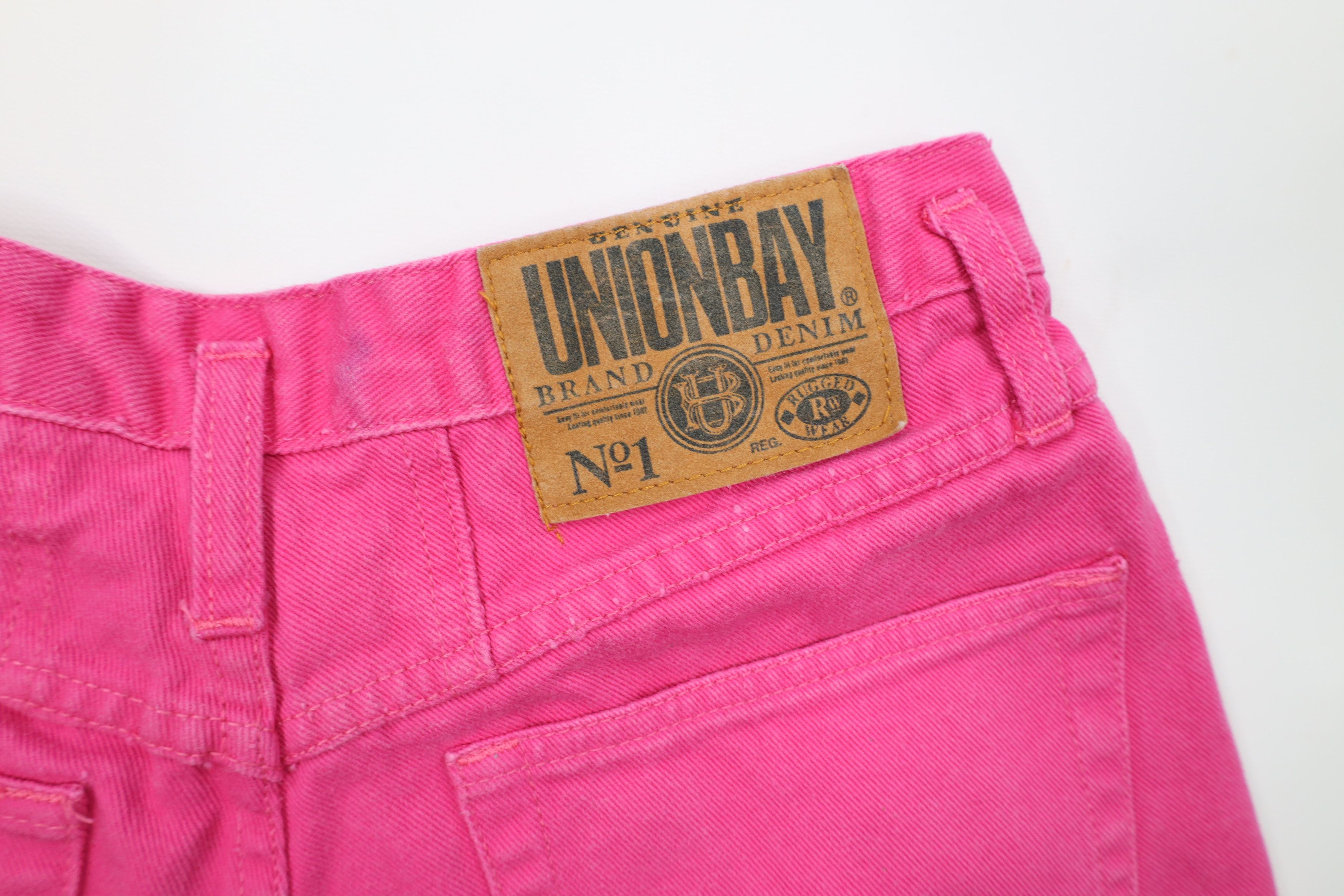 Vintage Vintage 90s Unionbay Surfing Fit Denim Jean Shorts Pink Size 34" / US 12 / IT 48 - 14 Thumbnail