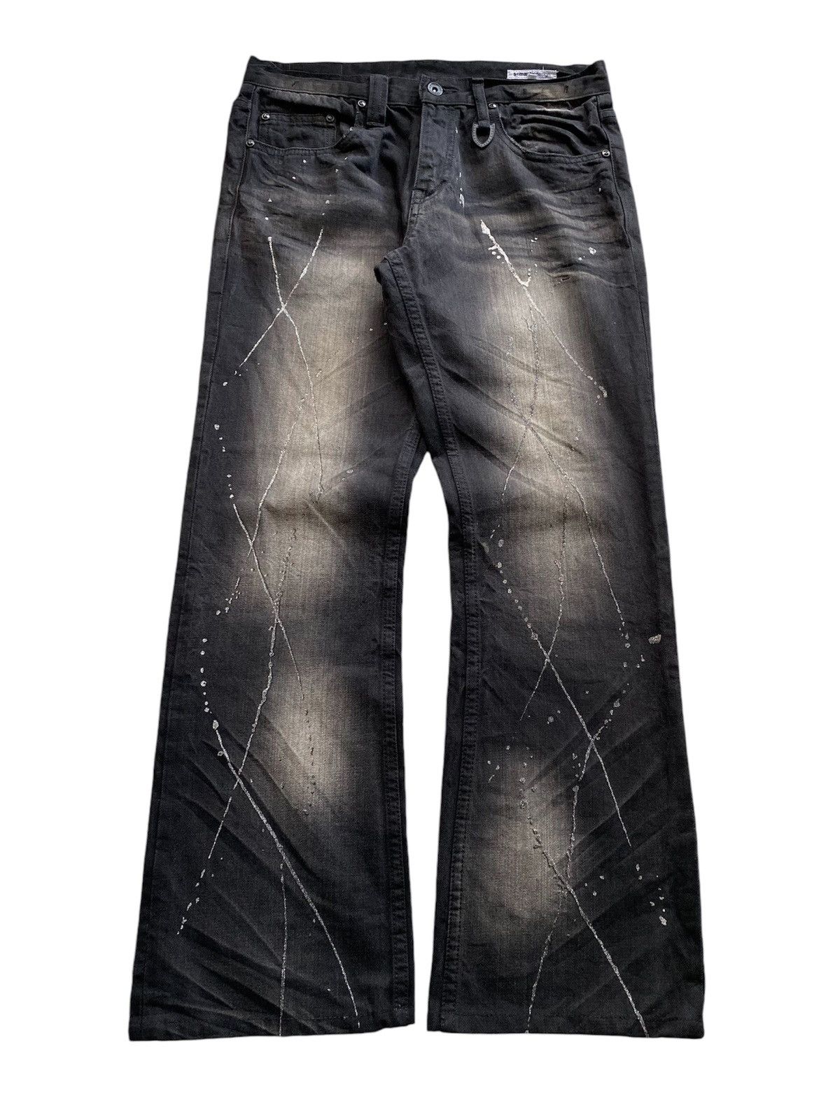 If Six Was Nine × Japanese Brand × Le Grande Bleu (L.G.B.) Semantic design splatter flare jeans Size US 31 - 1 Thumbnail