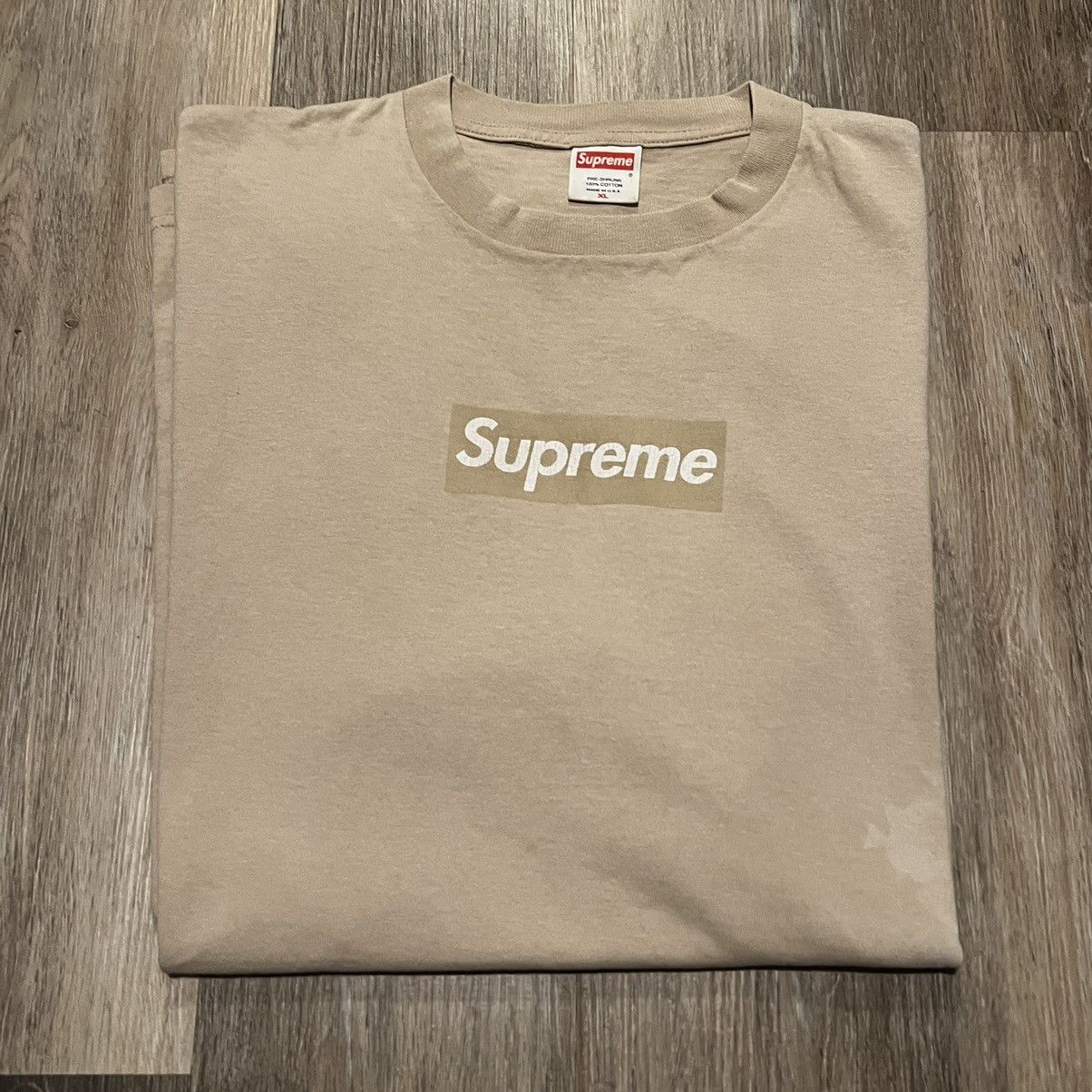 Supreme Supreme Tan Bogo Tan Box logo tee Sand bogo tonal 2003 tee Size US XL / EU 56 / 4 - 4 Thumbnail