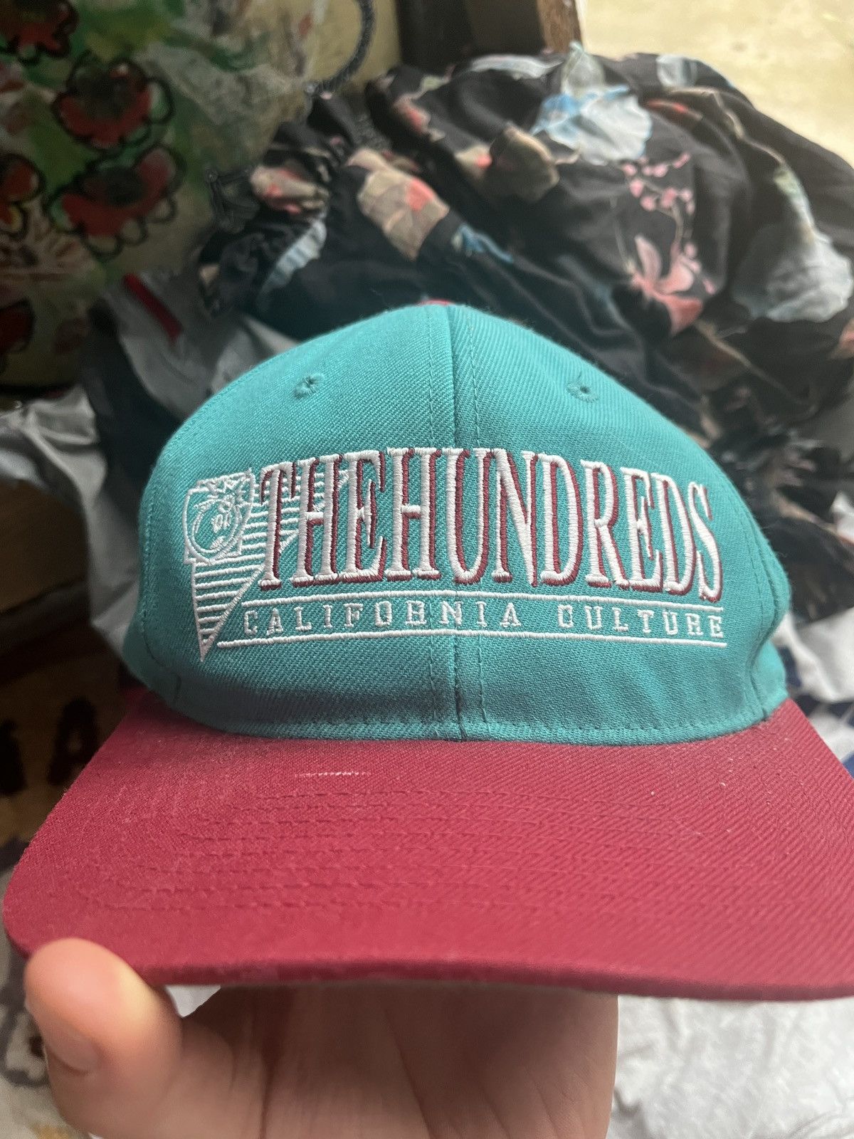 The Hundreds × Vintage Turquise red pink The Hundreds cap vintage wool Size ONE SIZE - 2 Thumbnail