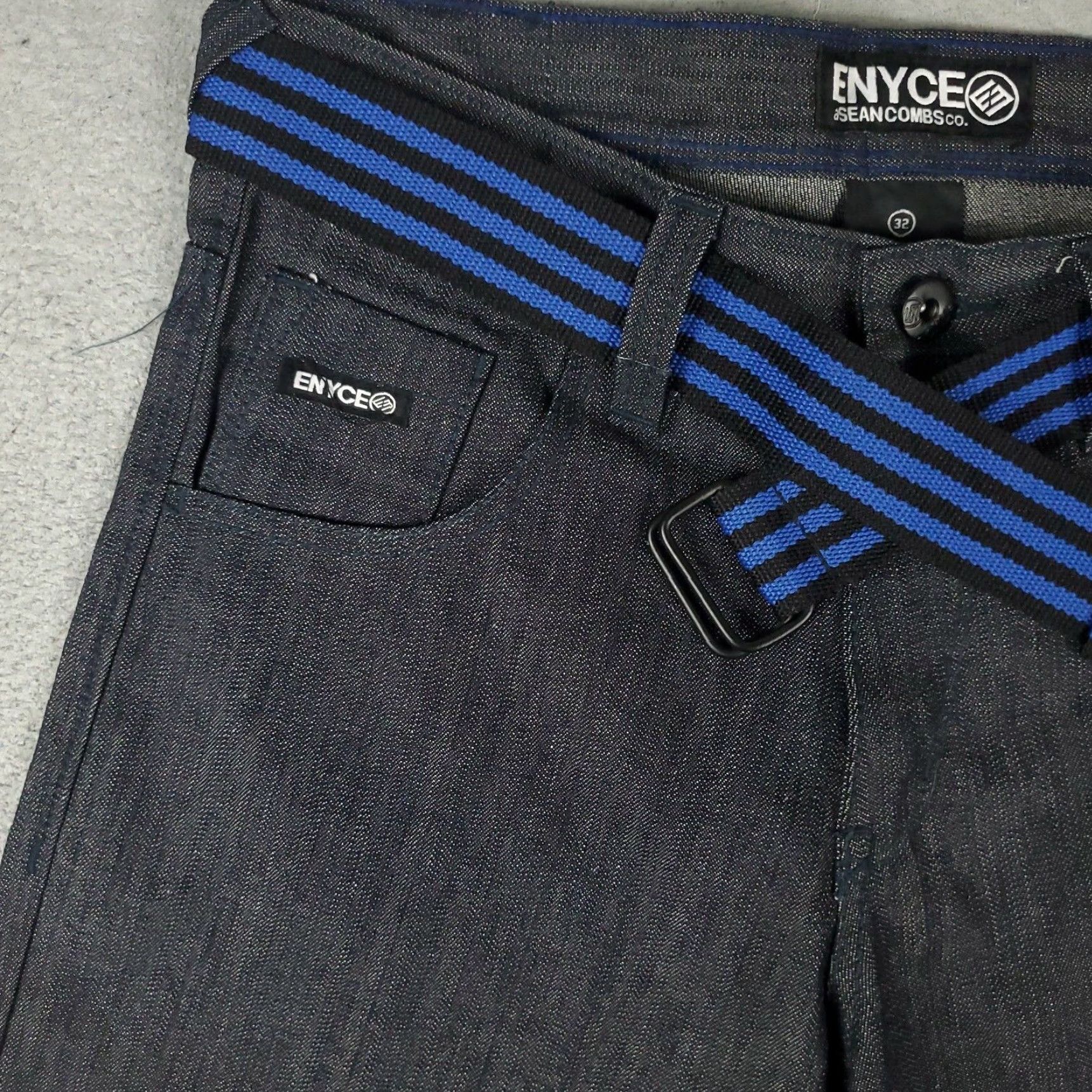 Enyce Enyce Mens Shorts Gray Blue Size 32 Retro Baggy Belted Denim Size US 32 / EU 48 - 2 Thumbnail