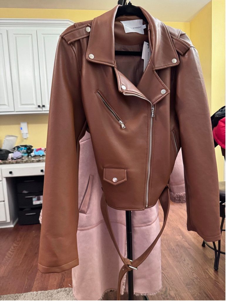 Rebecca Minkoff Rebecca Minkoff Faux Leather Moto Jacket NWT Size L / US 10 / IT 46 - 1 Thumbnail