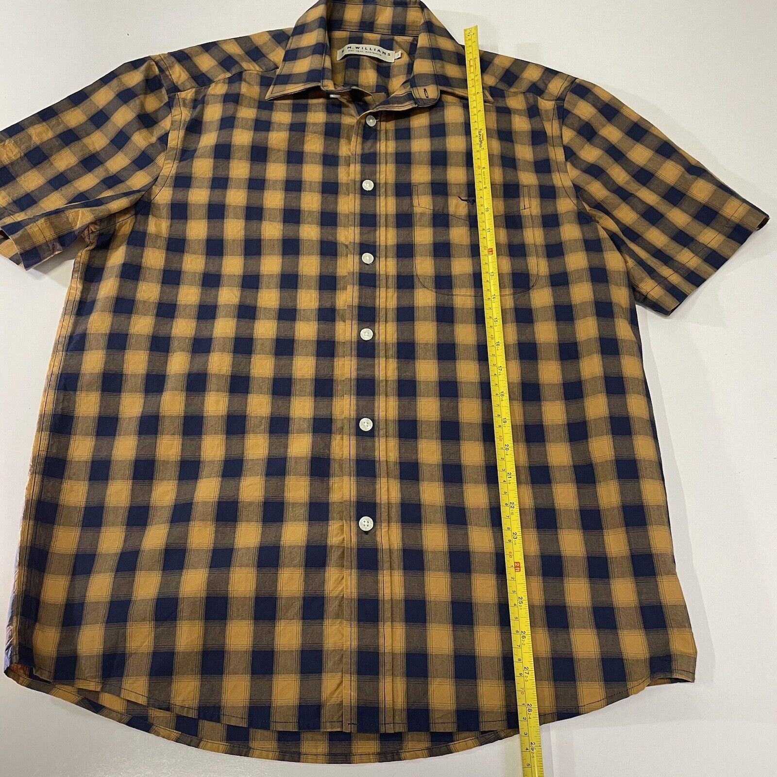 R.M. Williams RM Williams Men’s Small Checkered S/S Shirt Blue EUC Size US S / EU 44-46 / 1 - 7 Thumbnail