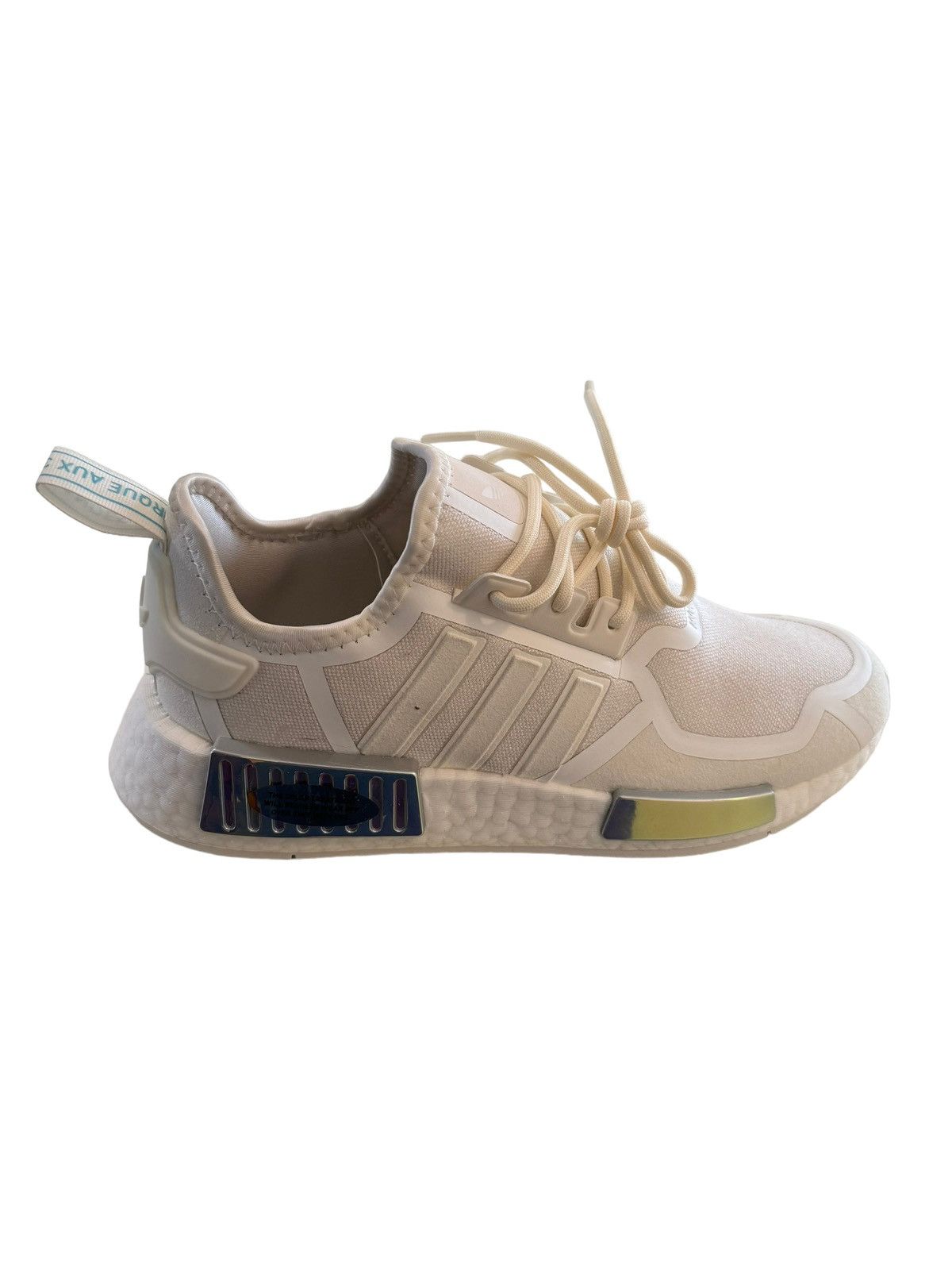 image of Adidas Nmd R1 Shoes in White, Women's (Size 8.5)