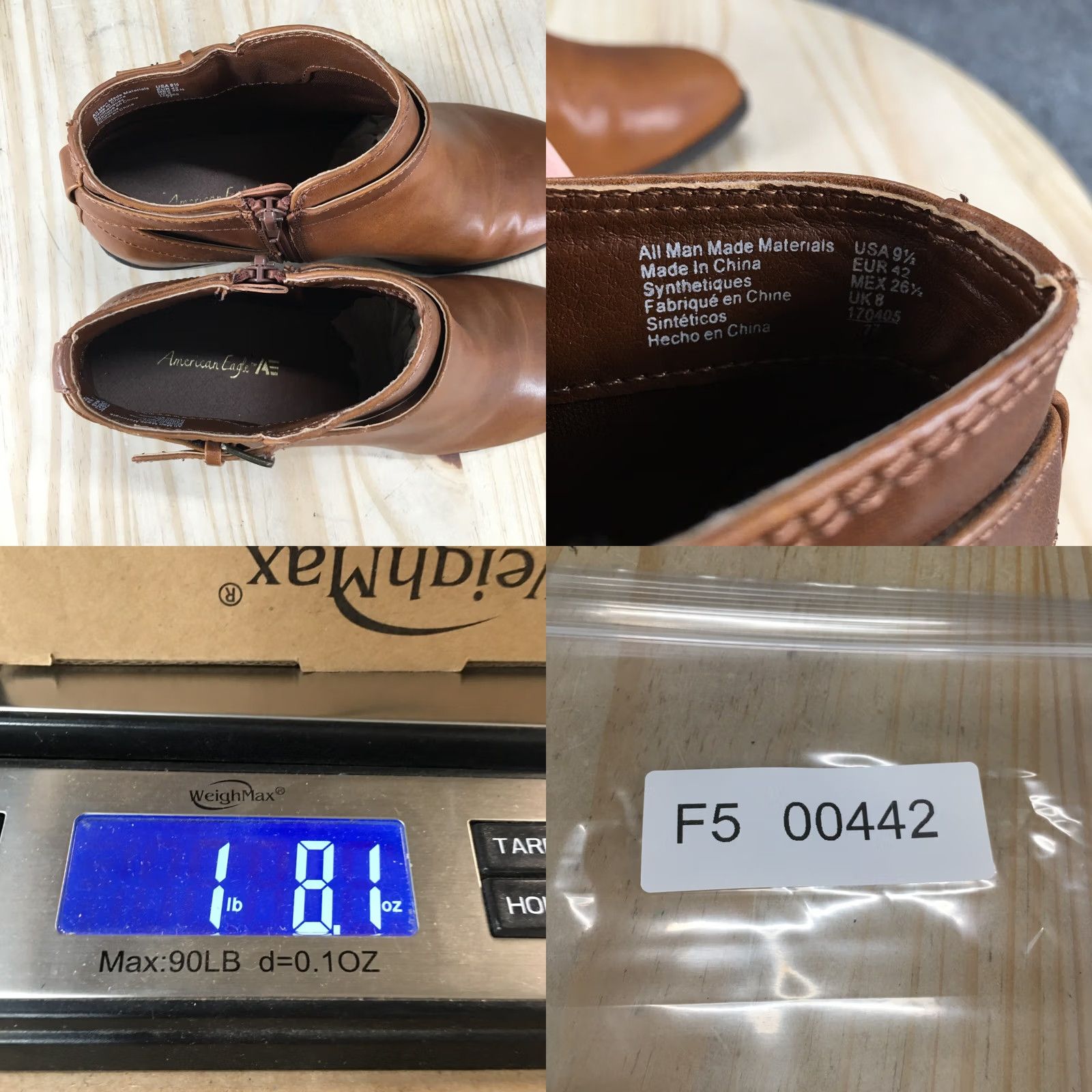 American Eagle Outfitters American Eagle Boots Womens 9.5 Ankle Bootie Brown Faux Leather Casual Block Size US 10 / IT 40 - 10 Thumbnail