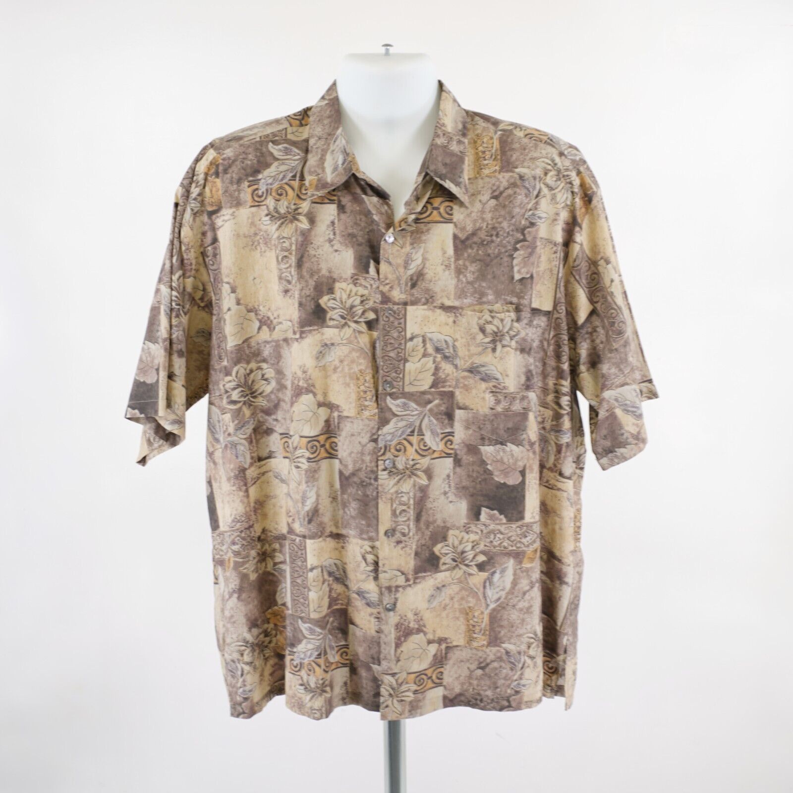 Tori Richard Tori Richards Orange Brown Baroque Floral XL Cotton Hawaiian Size US XL / EU 56 / 4 - 5 Thumbnail