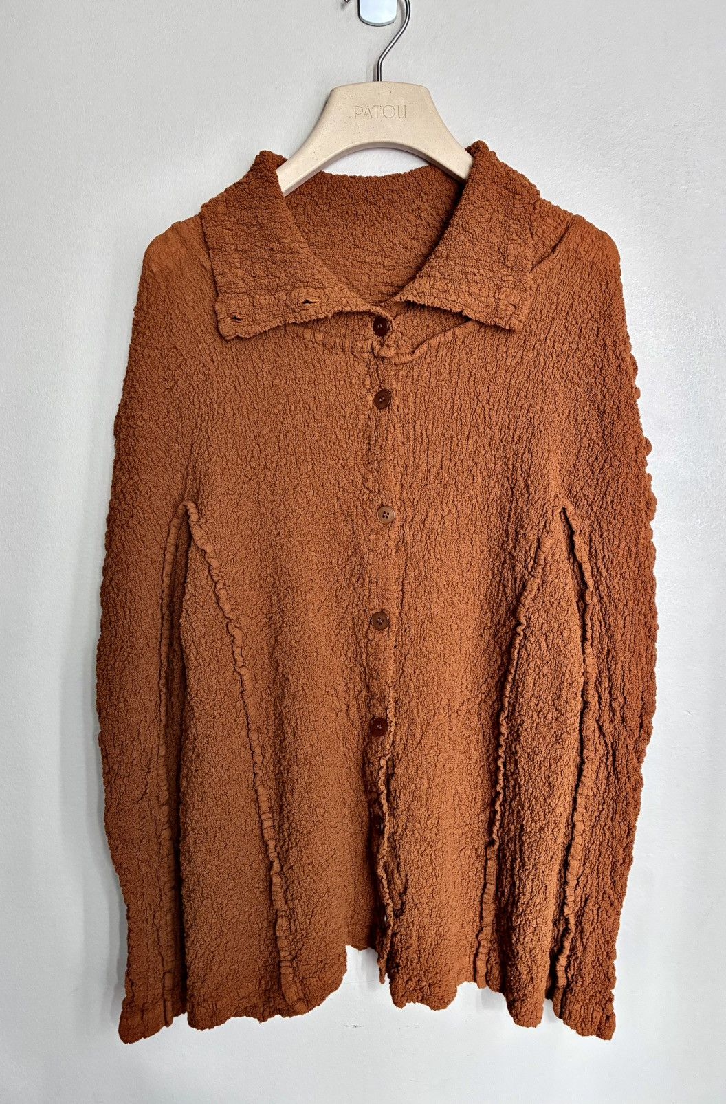 Issey Miyake ISSEY MIYAKE ME SS22 Toffee Brown Cauliflower Button Shirt Size US M / EU 48-50 / 2 - 2 Thumbnail