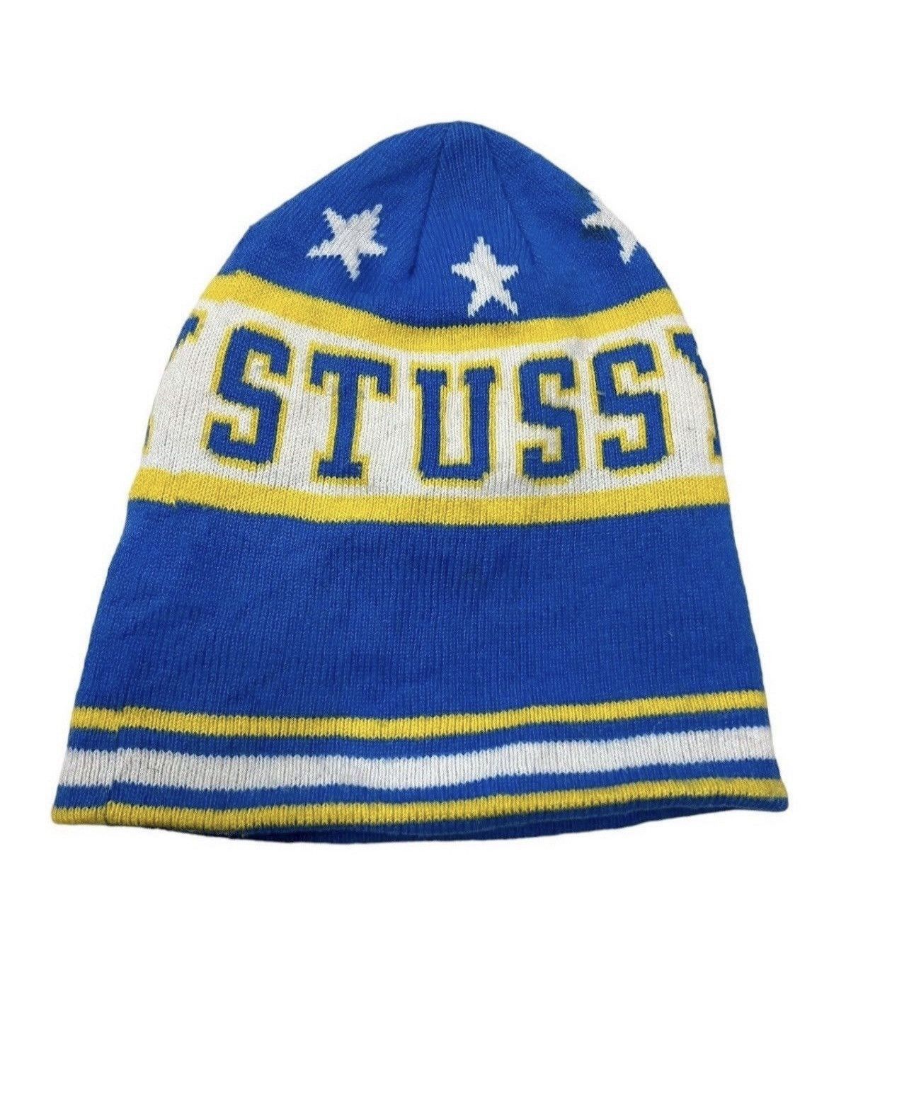 Stussy Vintage 90's Stussy Star Spellout Blue Beanie Hat Size ONE SIZE - 1 Thumbnail