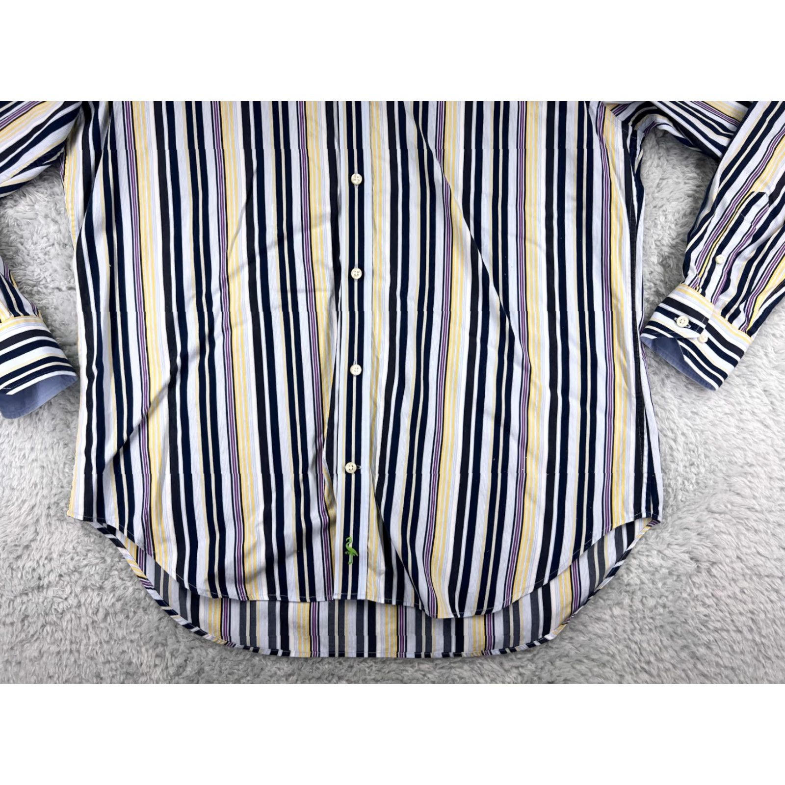 Tailorbyrd TAILORBYRD Button Up Shirt Men's Large Blue Striped Golf 100% Cotton Classic Fit Size US L / EU 52-54 / 3 - 5 Thumbnail