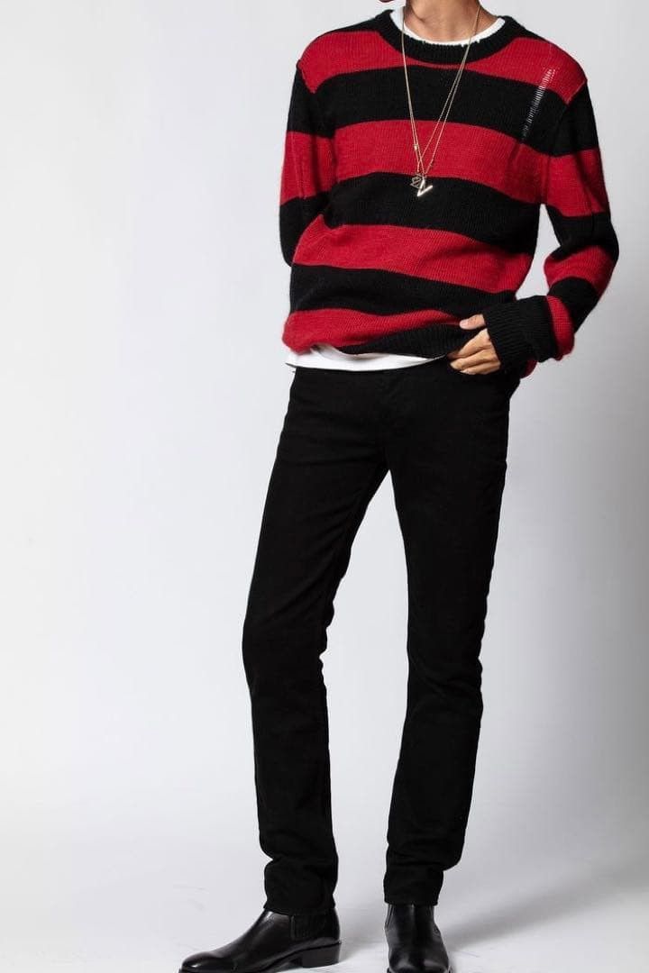 Zadig & Voltaire Zadig&Voltaire Bensti Striped Distressed Kurt Cobain Sweater Size US M / EU 48-50 / 2 - 3 Thumbnail