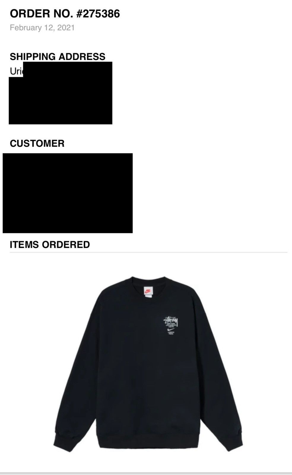 Nike Nike x Stussy international crewneck sweatshirt | Grailed