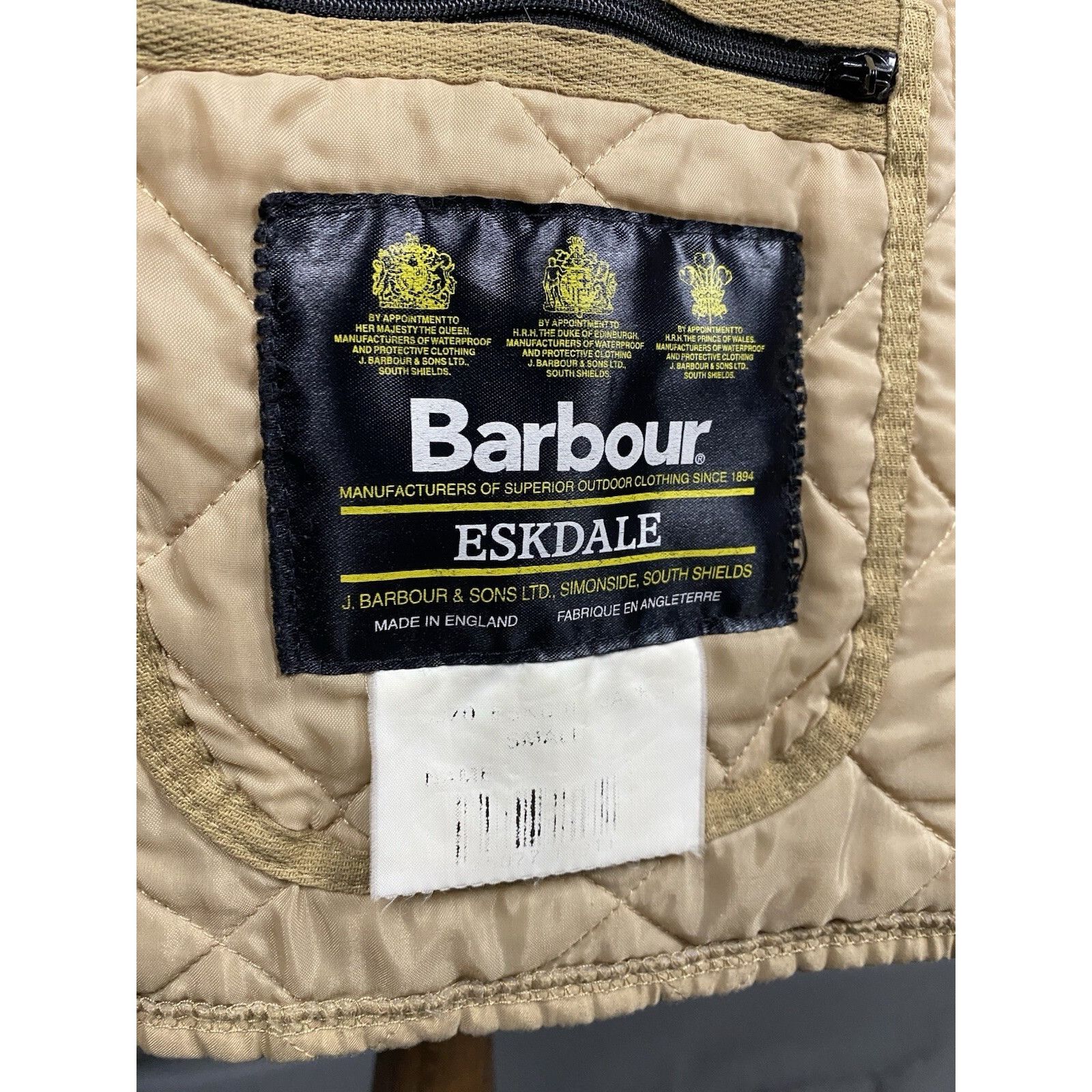 Barbour Barbour Eskdale Men's Beige Quitled Jacket Size S Size US S / EU 44-46 / 1 - 10 Thumbnail