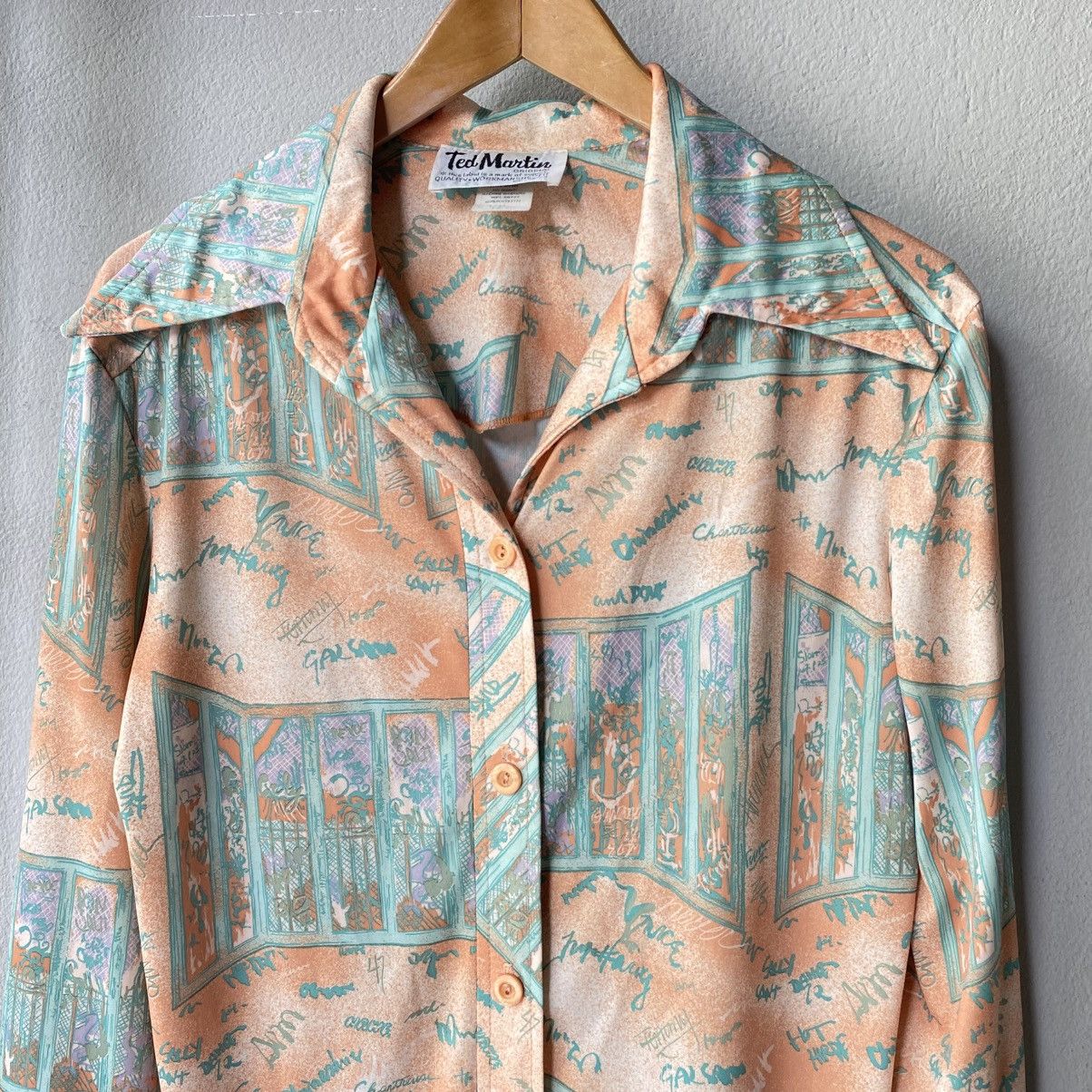 Designer × Japanese Brand Ted Martin Vintage Pastel Art Print Shirt Size M / US 6-8 / IT 42-44 - 3 Thumbnail