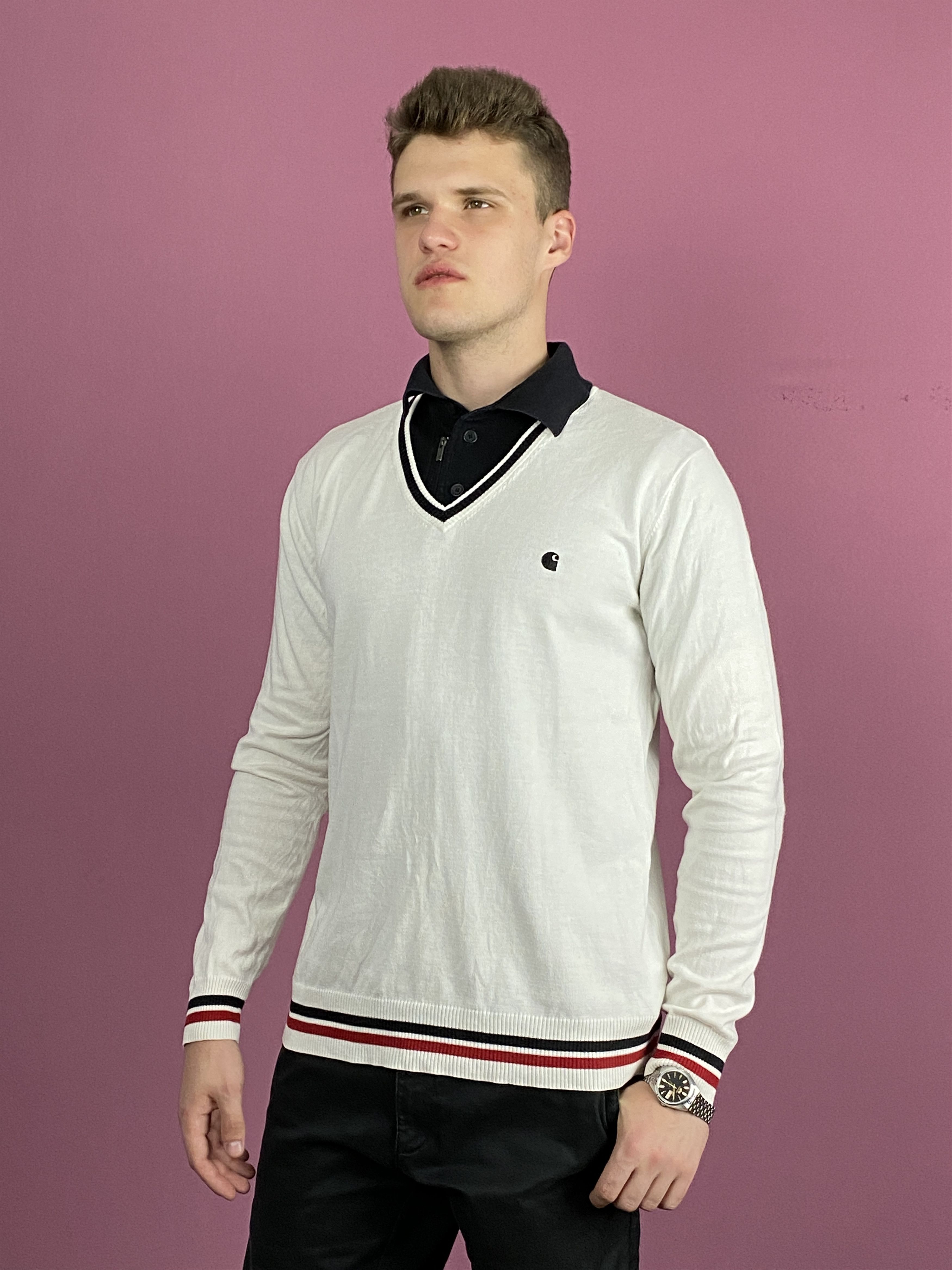 Carhartt × Vintage Carhartt Vintage Men's V Neck Sweater - L Size US L / EU 52-54 / 3 - 2 Thumbnail