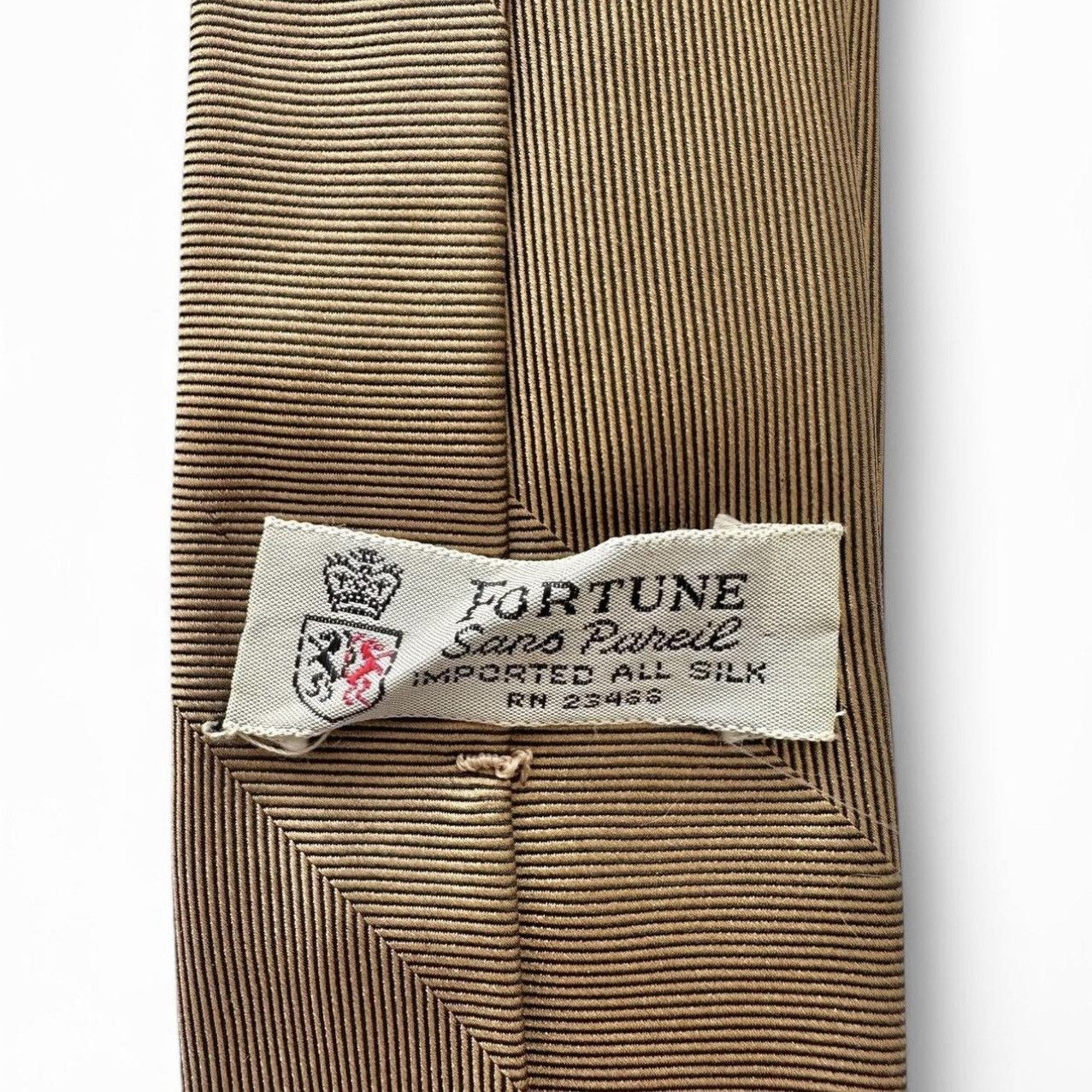 Lord & Taylor Vintage Lord & Taylor’s Gold/Black Micro-Stripe Silk Tie Size ONE SIZE - 3 Thumbnail