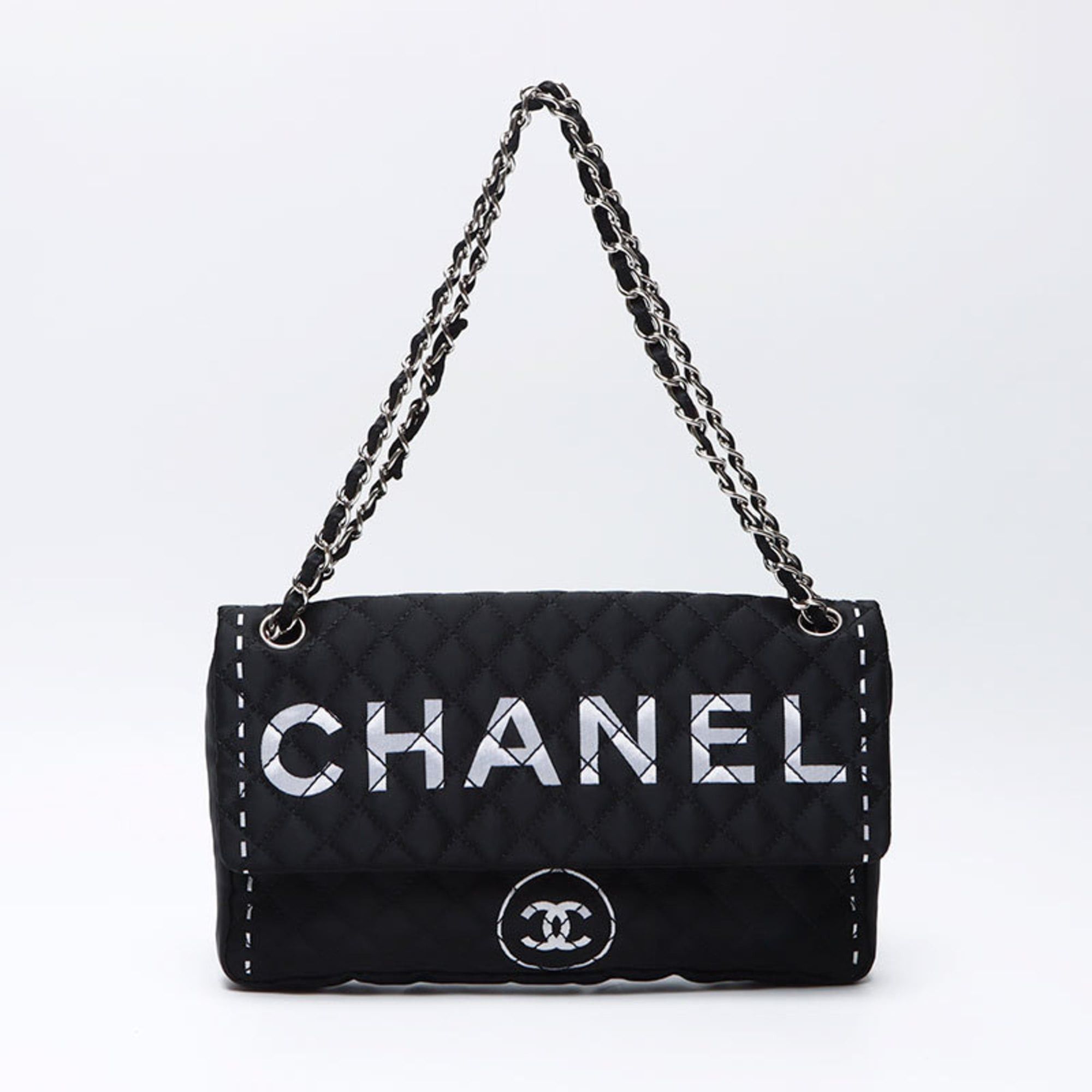 Chanel CHANEL Coco Mark Matelasse 2008 Nylon Handbag Black WS12244 Size ONE SIZE - 1 Thumbnail
