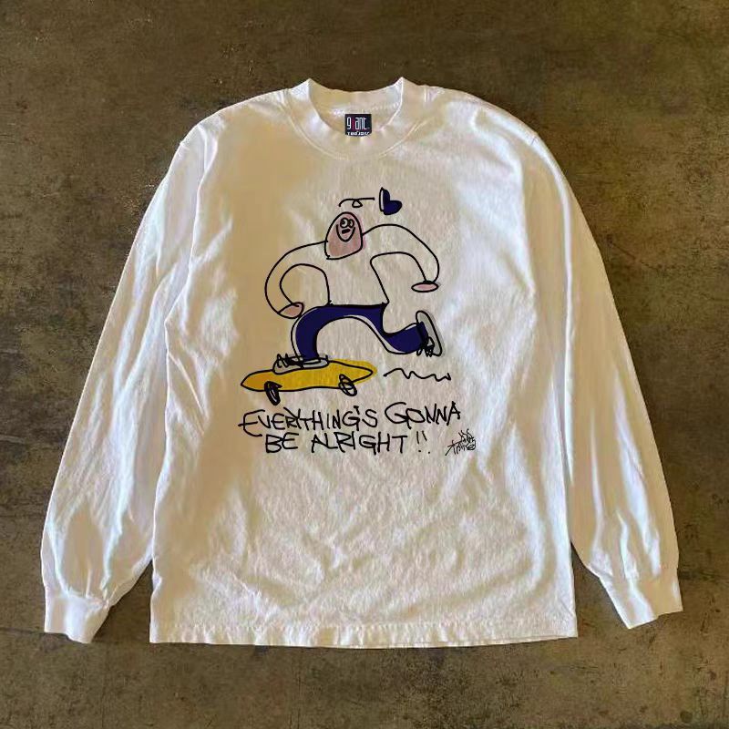 Japanese Brand × Vintage Casual retro snowboard print cotton long sleeve tee Size US L / EU 52-54 / 3 - 1 Thumbnail