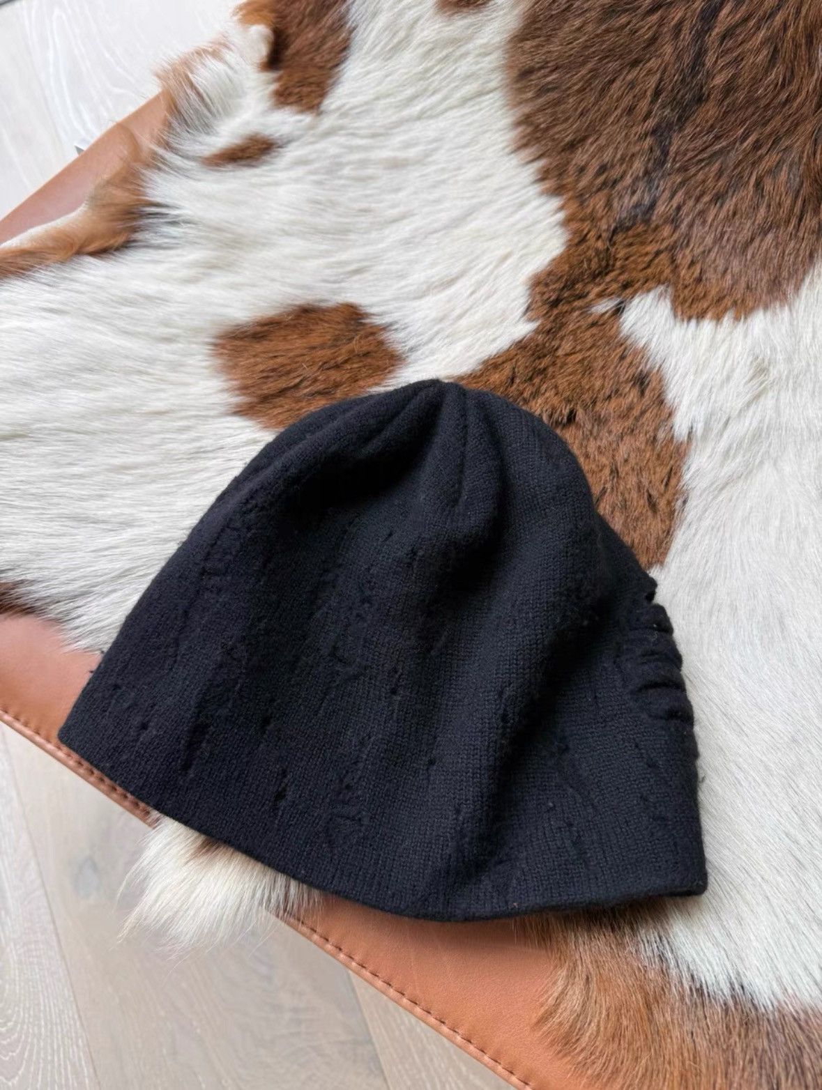 Yohji Yamamoto Yohji yamamoto pour homme Destroyed Beanie Size ONE SIZE - 1 Thumbnail