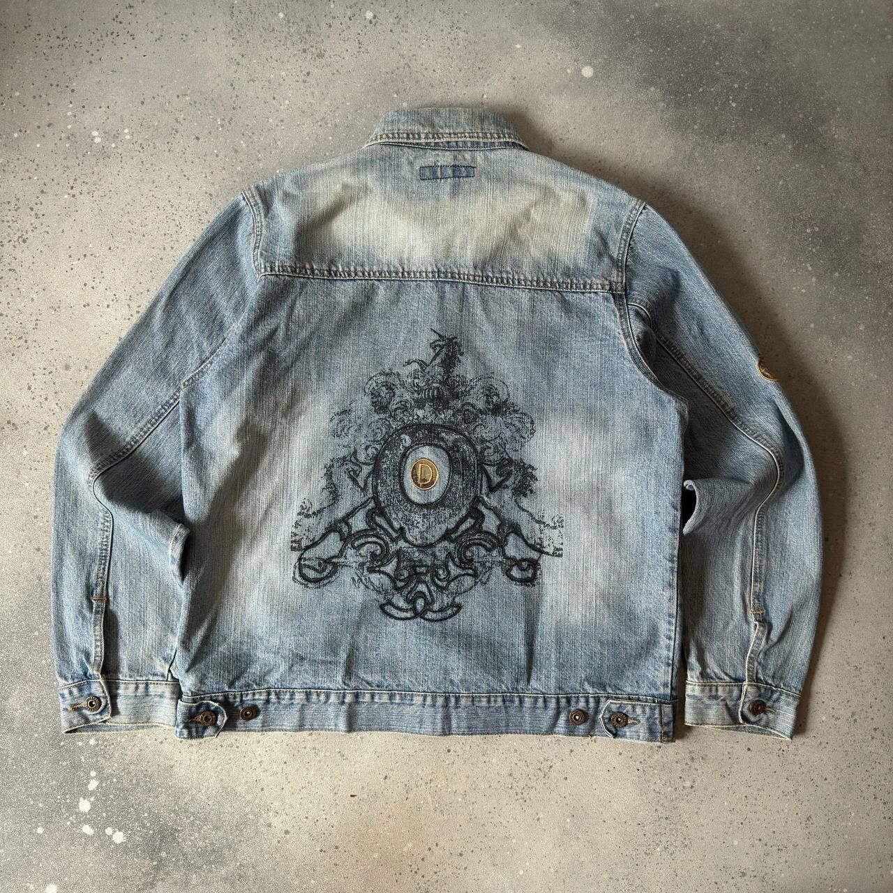 Diesel 🕷DIESEL VINTAGE BLUE WASHED DENIM PRINTED TRUCKER JACKET Size US XL / EU 56 / 4 - 1 Thumbnail