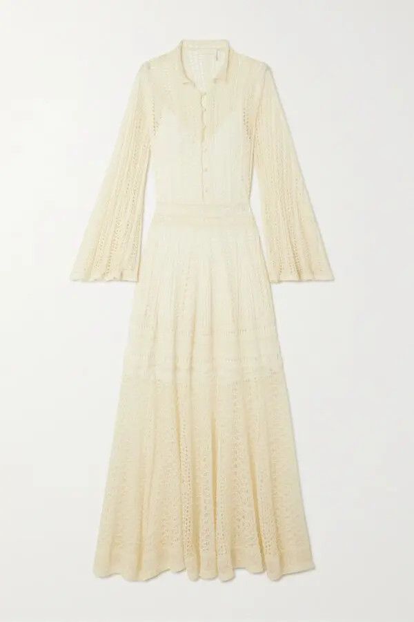 Chloe o1y0825 Maxi Dress in Ivory Size S / US 4 / IT 40 - 1 Thumbnail