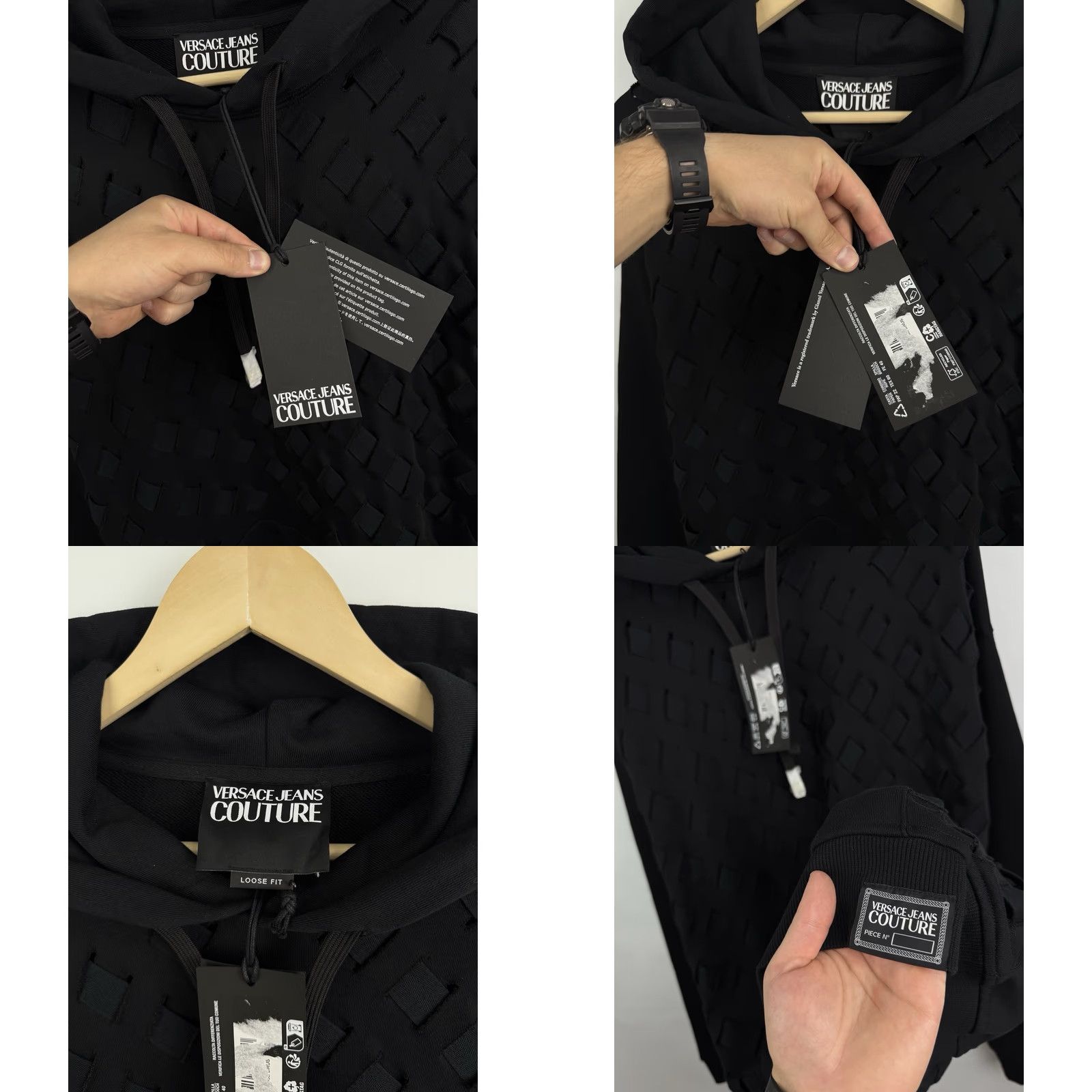 Versace Jeans Couture Versace Jeans Couture Hoodie Men L Black Avant Gard Loose Fit NWT Size US L / EU 52-54 / 3 - 8 Thumbnail