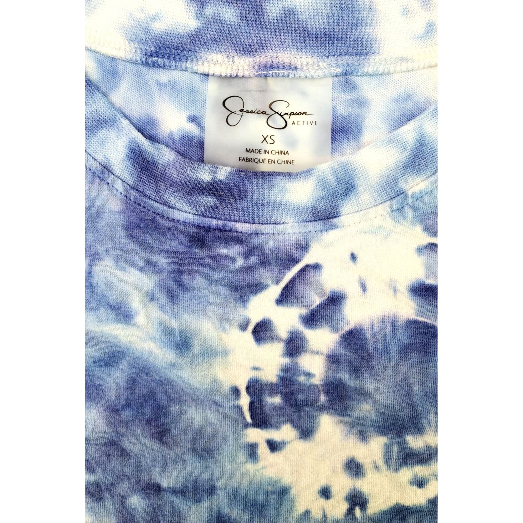Jessica Simpson Jessica Simpson Active XS Blue Tie-Dye Cropped Tank Top Size XS / US 0-2 / IT 36-38 - 2 Thumbnail