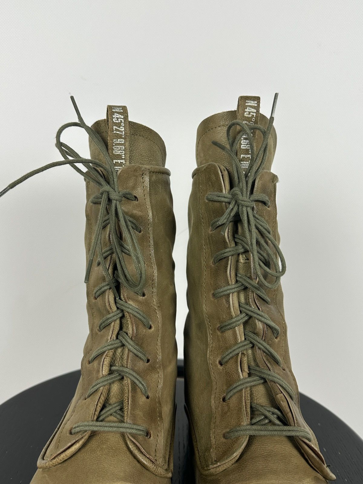 A.S.98 A.S.98. Airstep Olive Green Leather Back Zipper Ankle Boots Size US 11 / IT 41 - 22 Thumbnail