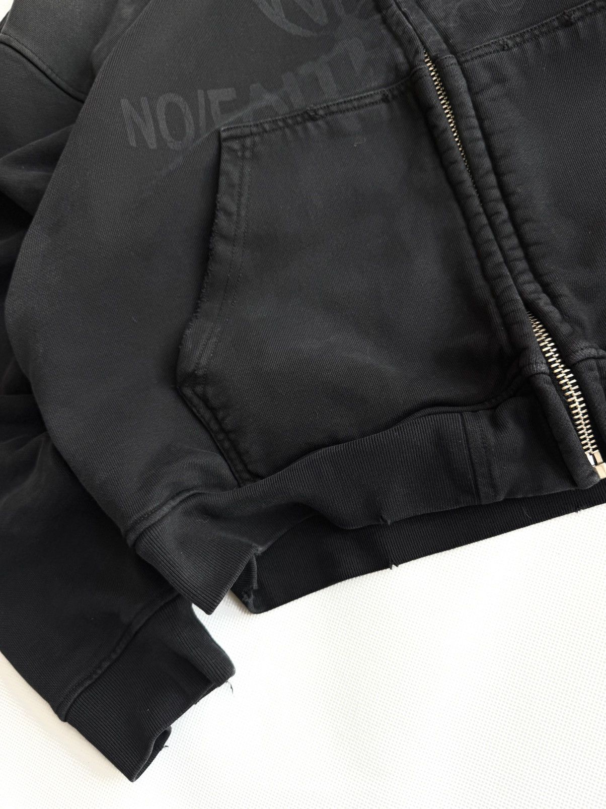 No Faith Studios NFS ZIP JACKET Washed Black Zip Up Hoodie no faith Studios Size US S / EU 44-46 / 1 - 19 Thumbnail