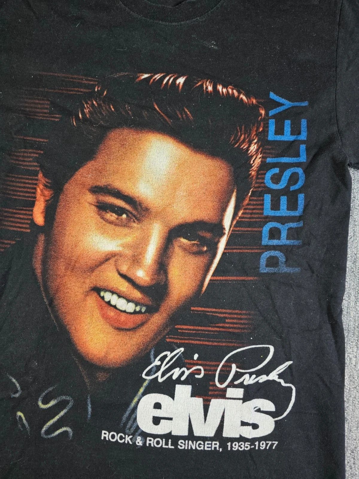 Fruit Of The Loom Vintage 90s Elvis Presley Portrait Graphic Tee Black FOTL M Size US M / EU 48-50 / 2 - 2 Thumbnail
