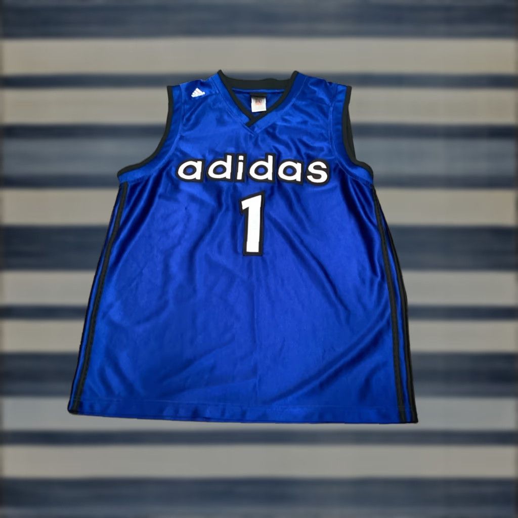 Adidas VINTAGE 2002 Adidas Streetball Basketball Jersey T Mac 1 Tracy McGrady Large Blue Retro Mens Size US L / EU 52-54 / 3 - 1 Thumbnail