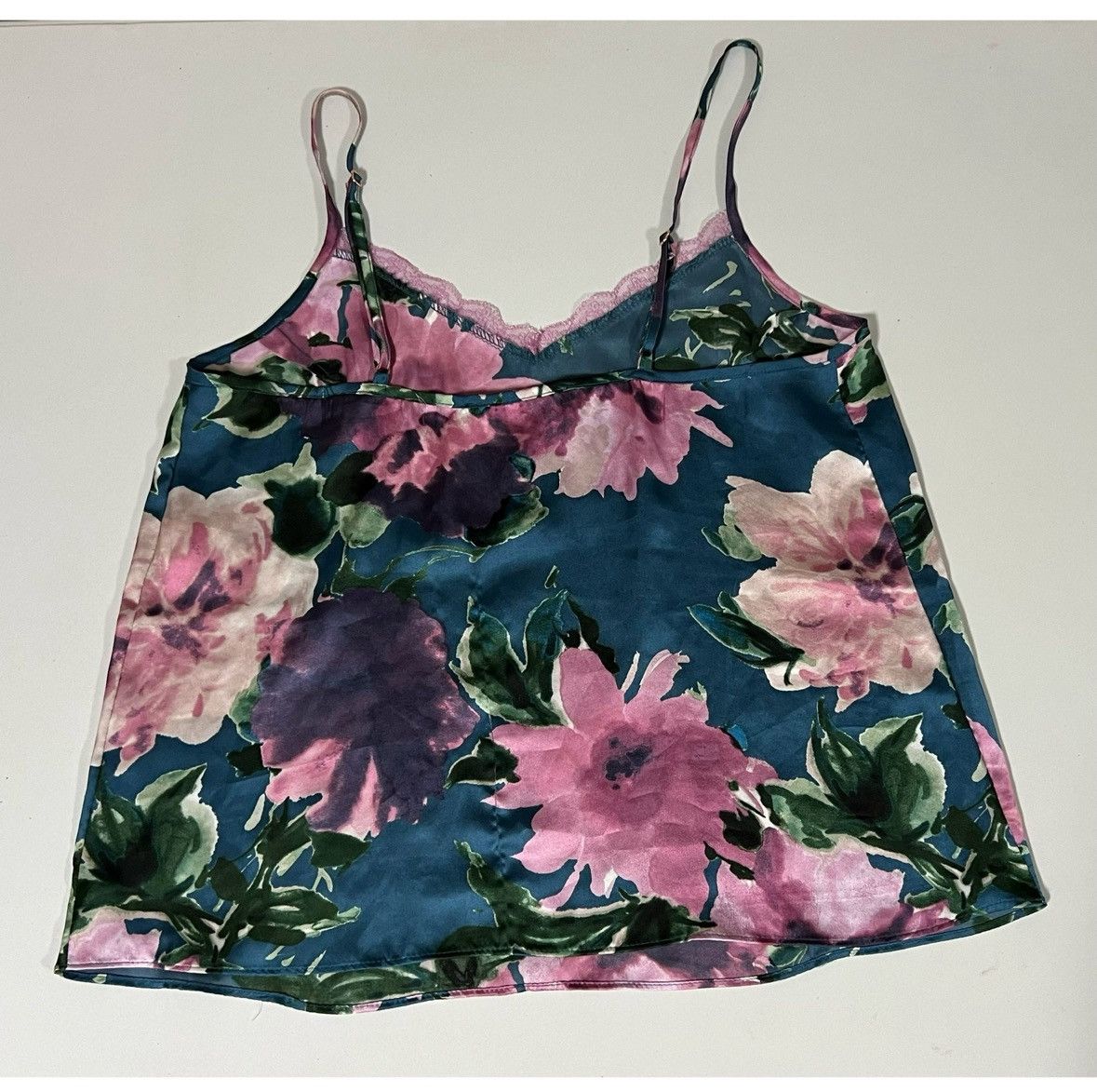 MiDNIGHT Midnight Bakery Silk Floral Lingerie Top Shirt Size S 🌺✨ Size S / US 4 / IT 40 - 4 Thumbnail
