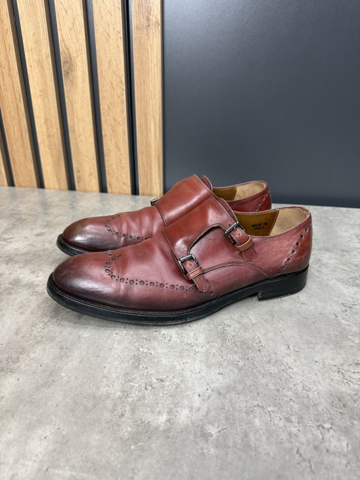 Antonio Maurizi Antonio Maurizi Double Monk Strap Leather Shoes Burgundy Size US 9 / EU 42 - 1 Thumbnail