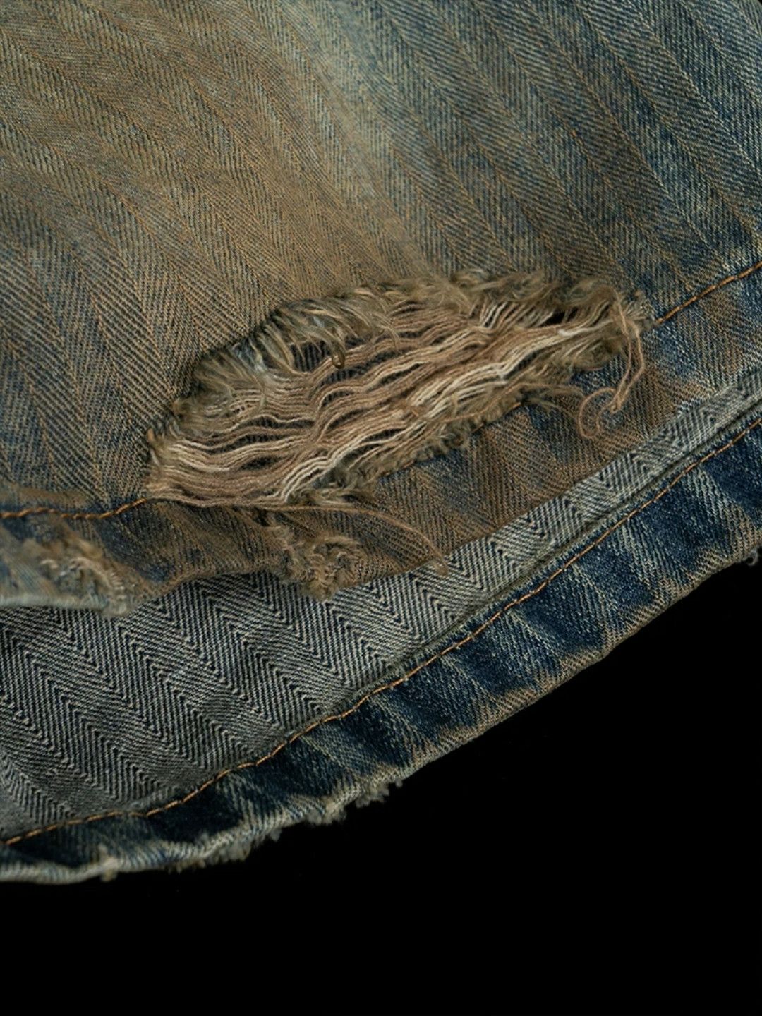 Jean × Vintage dirty mud washed faded bootcut stain punk grunge jeans Size US 32 / EU 48 - 7 Thumbnail