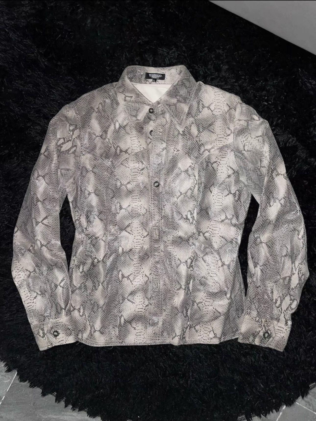 Tornado Mart TORNADO MART SNAKESKIN V-NECK SHIRT | Grailed