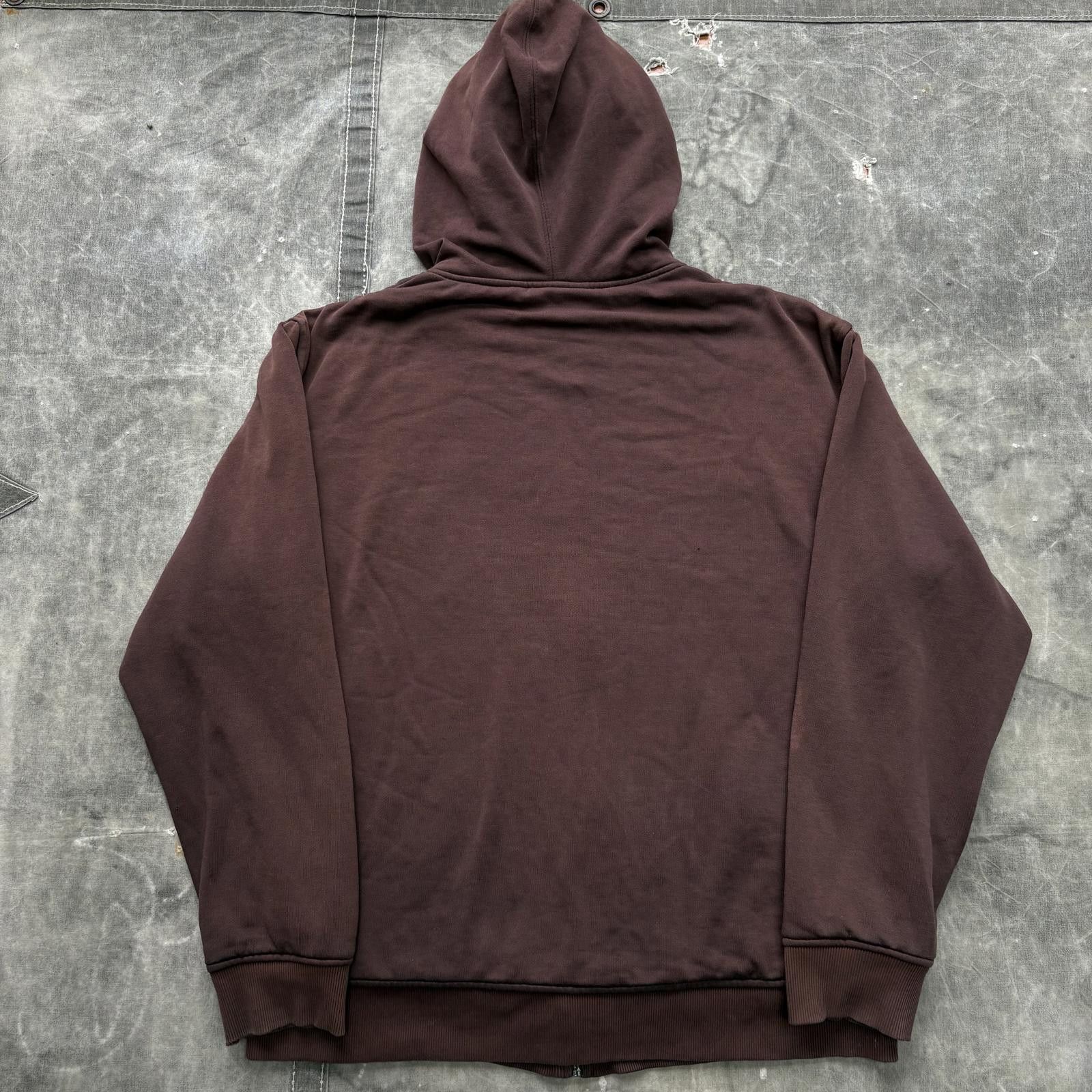 Southpole Vintage Faded Chocolate Brown Sherpa Lined Full Zip Hoodie Size US XL / EU 56 / 4 - 7 Thumbnail