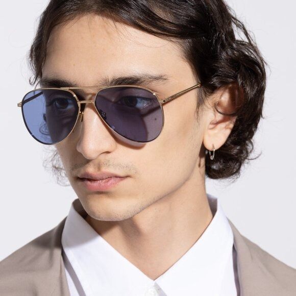 Valentino NEW VALENTINO SUNGLASSES VLS-172C GOLD/BLUE UNISEX EYEWEAR Size ONE SIZE - 2 Thumbnail