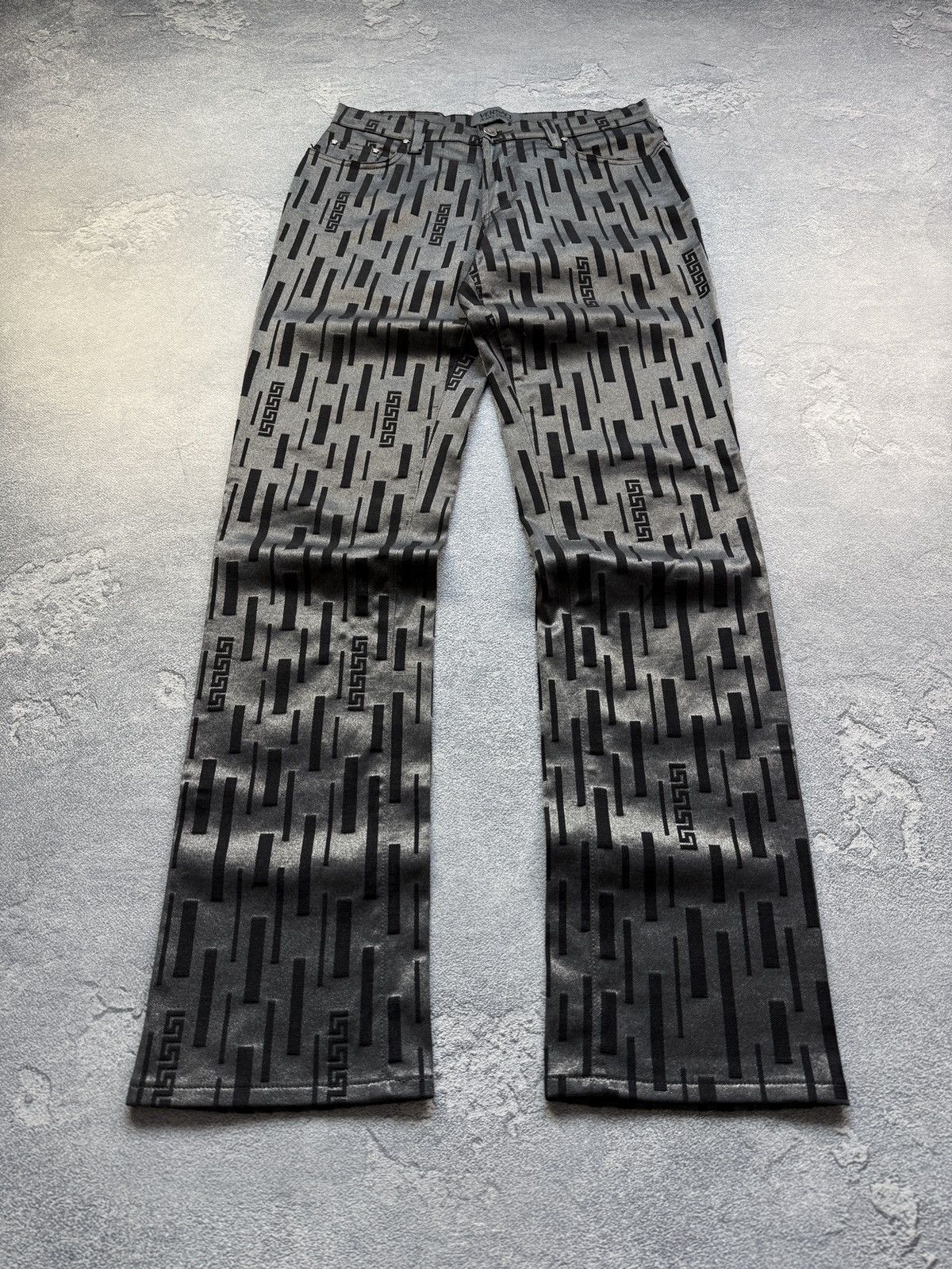 Versace Vintage Versace Pants 90s Jeans Black Logo On Pocket Y2K Size US 31 - 2 Thumbnail