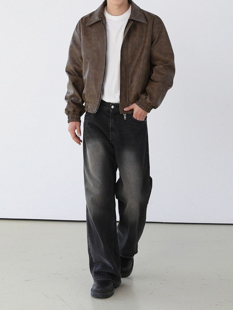 Jean Black Baggy Washed Denim Jeans Size US 30 / EU 46 - 3 Thumbnail