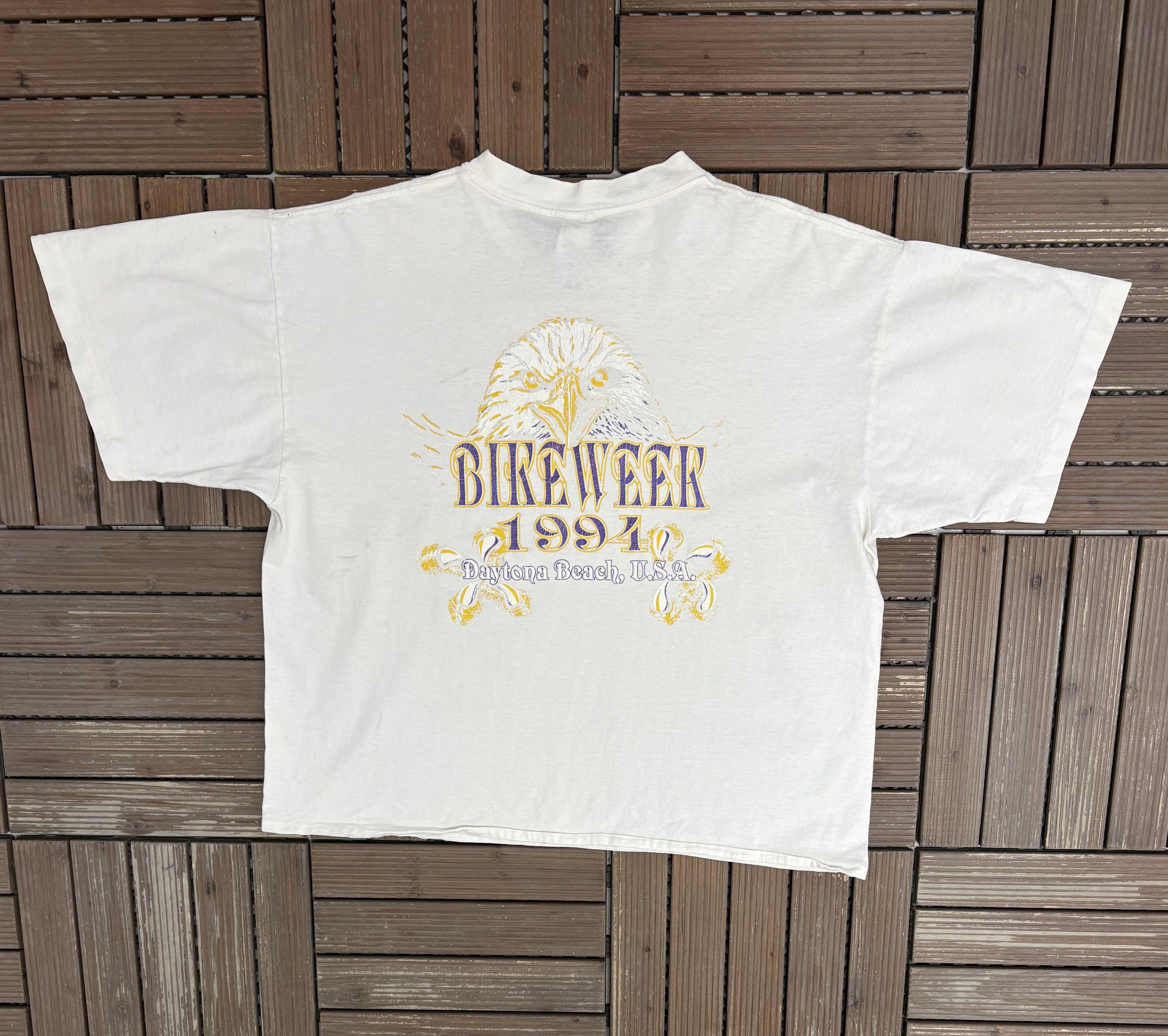 Adidas Daytona Beach Bike Week 1994 Vintage White T-Shirt Tee Size US L / EU 52-54 / 3 - 1 Thumbnail