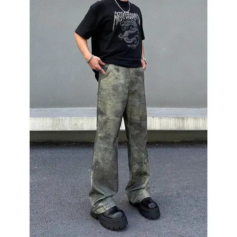 Japanese Brand Retro camouflage straight leg micro flared jeans Size US 32 / EU 48 - 2 Thumbnail