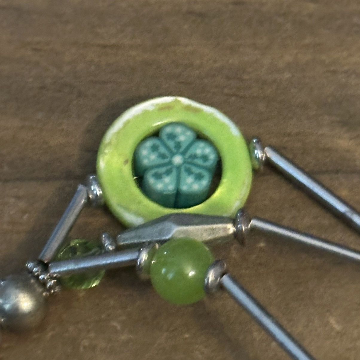 Other Silver tone multi strand layered green bead necklace Size ONE SIZE - 6 Thumbnail