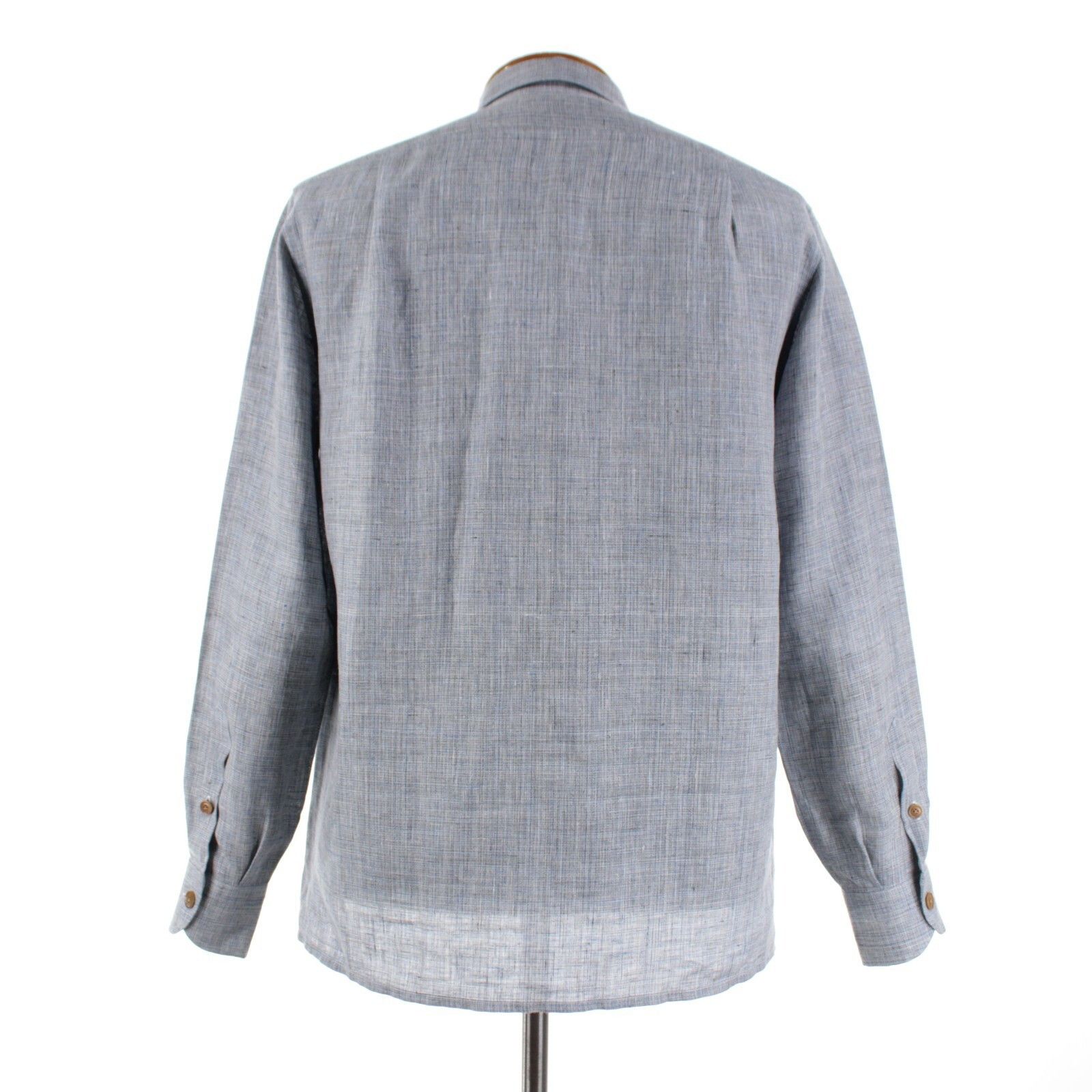 Luciano Barbera Luciano Barbera Overshirt Size M US In Blue Linen Size US M / EU 48-50 / 2 - 5 Thumbnail