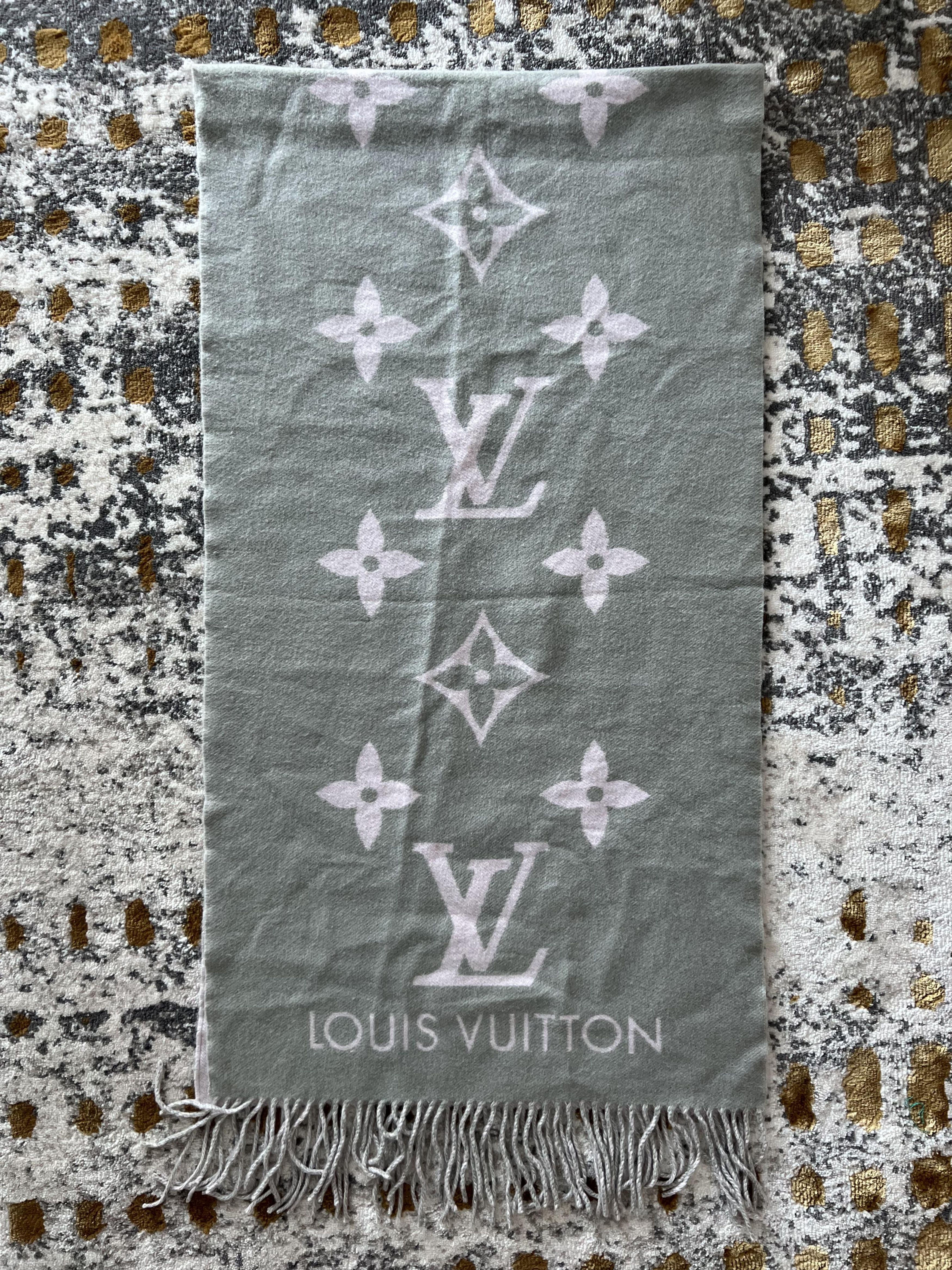 Louis Vuitton Louis Vuitton Reykjavik Muffler Scarf Cashmere Grey Size ONE SIZE - 4 Thumbnail