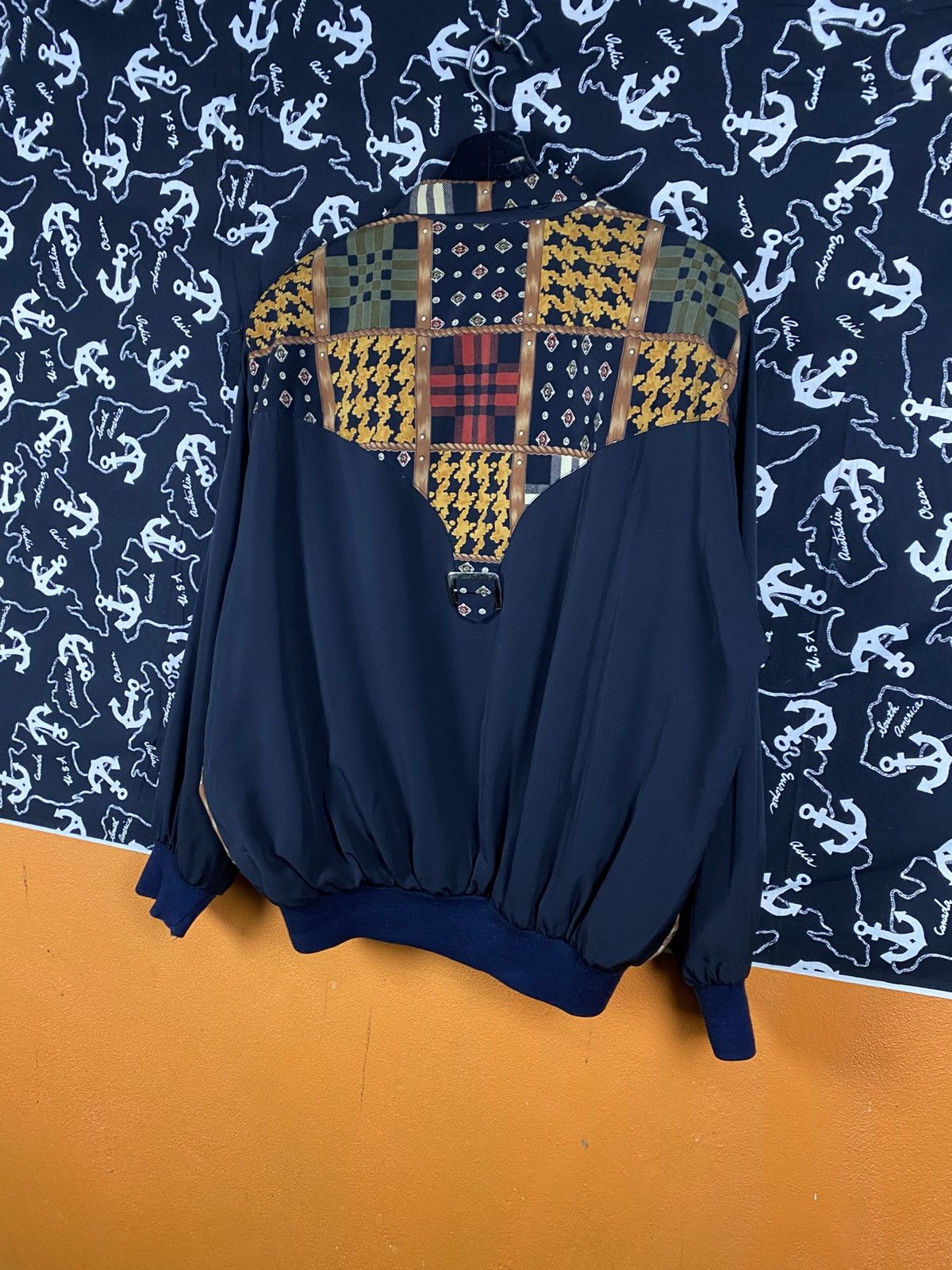 Vintage Vintage Patchwork Bomber Jacket with Zip Front Ribbed Cuffs Size US L / EU 52-54 / 3 - 11 Thumbnail