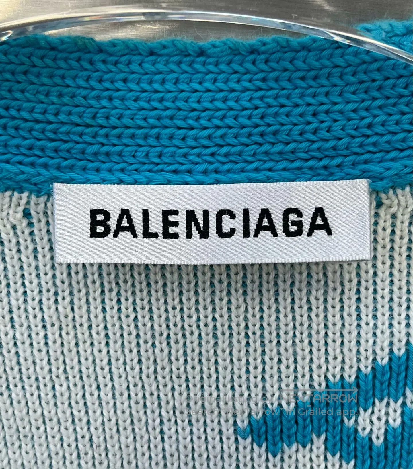 Balenciaga Balenciaga Blue Monogrammed Logo Knit Cardigan Jacket| Size US XS / EU 42 / 0 - 3 Thumbnail