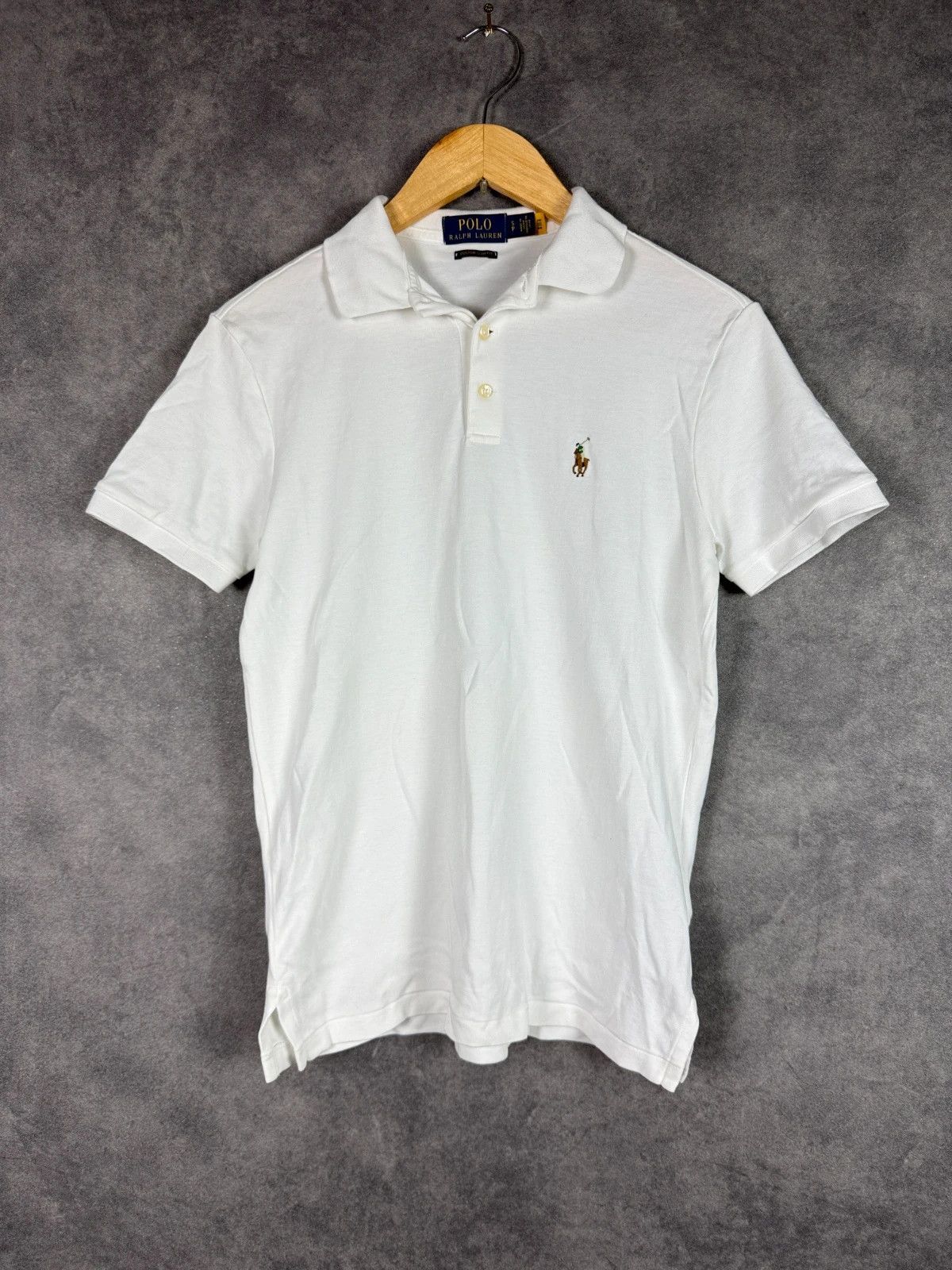 Polo Ralph Lauren Polo Ralph Lauren Polo Shirt White Pony Logo Slim Fit Size US S / EU 44-46 / 1 - 1 Thumbnail