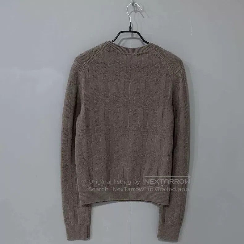 Hermes Hermes Brown Wool Herringbone H-Neck Sweater Size XS / US 0-2 / IT 36-38 - 3 Thumbnail