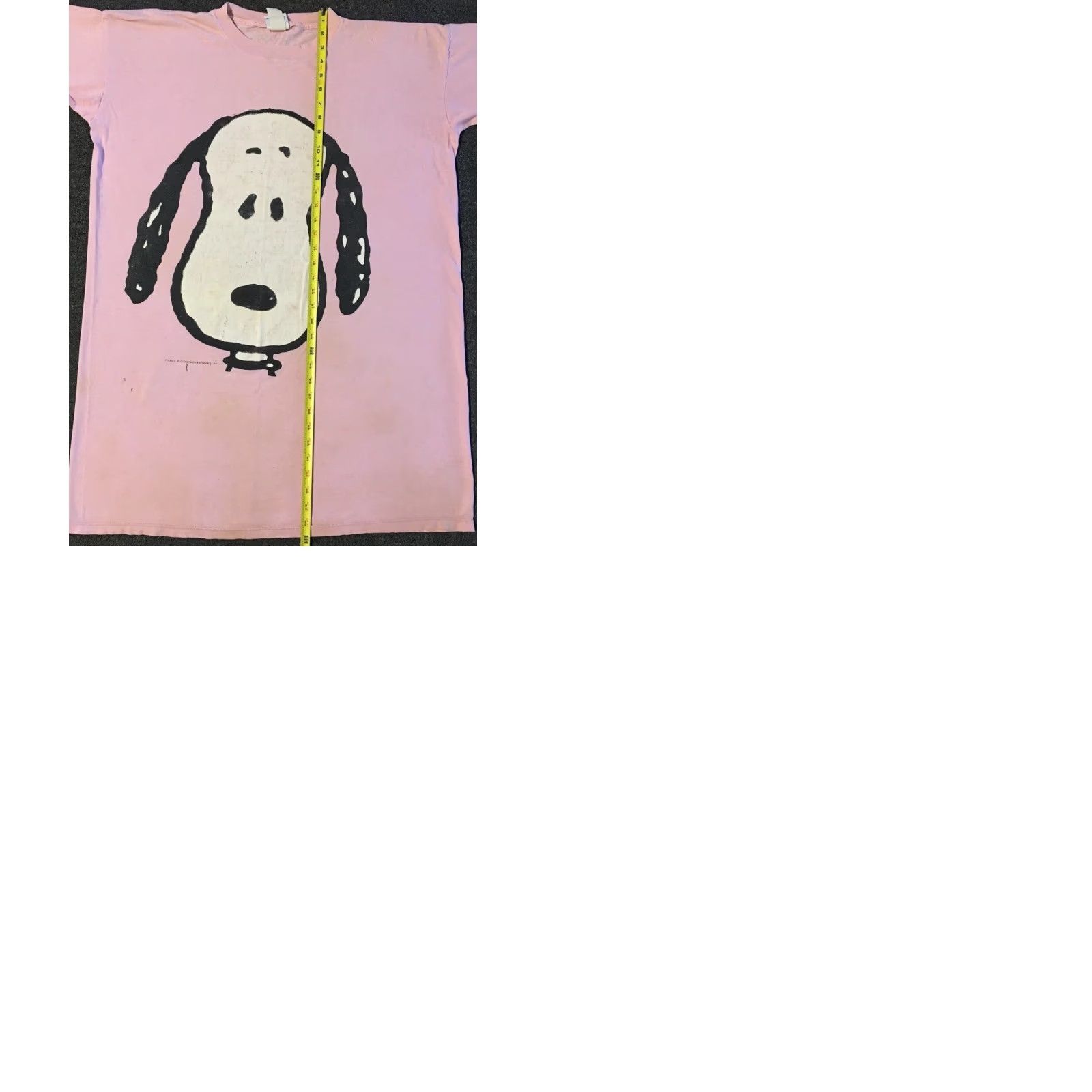Peanuts VINTAGE Snoopy 90s Faded Distressed Big Face Sleeping Shirt Peanuts Cartoon Funny TV Shirt Unisex Adults Pink One Size Short Sleeve Char​​lie Brown Size US M / EU 48-50 / 2 - 12 Thumbnail